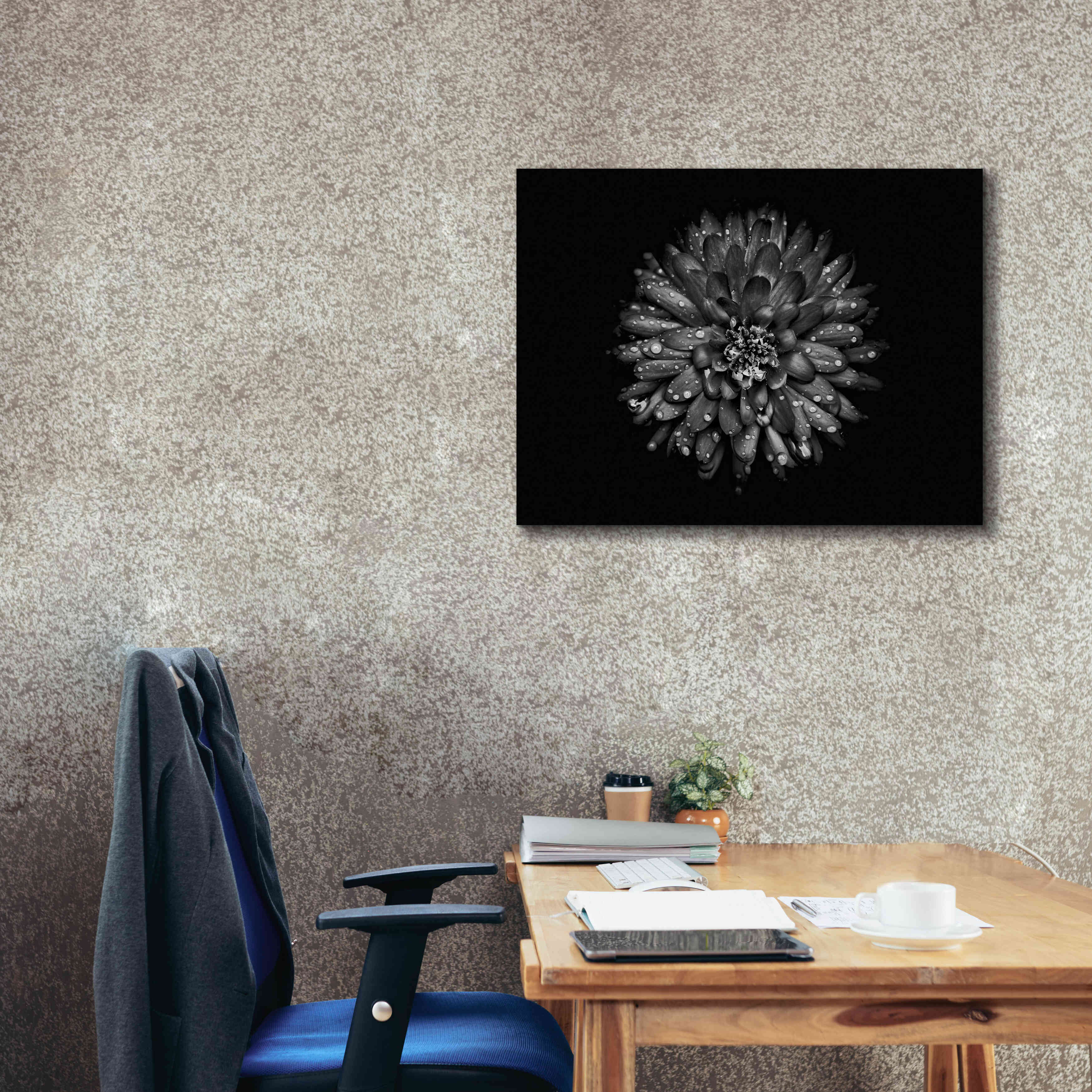 'Backyard Flowers In Black And White 45' by Brian Carson, Giclee Canvas Wall Art,34 x 26