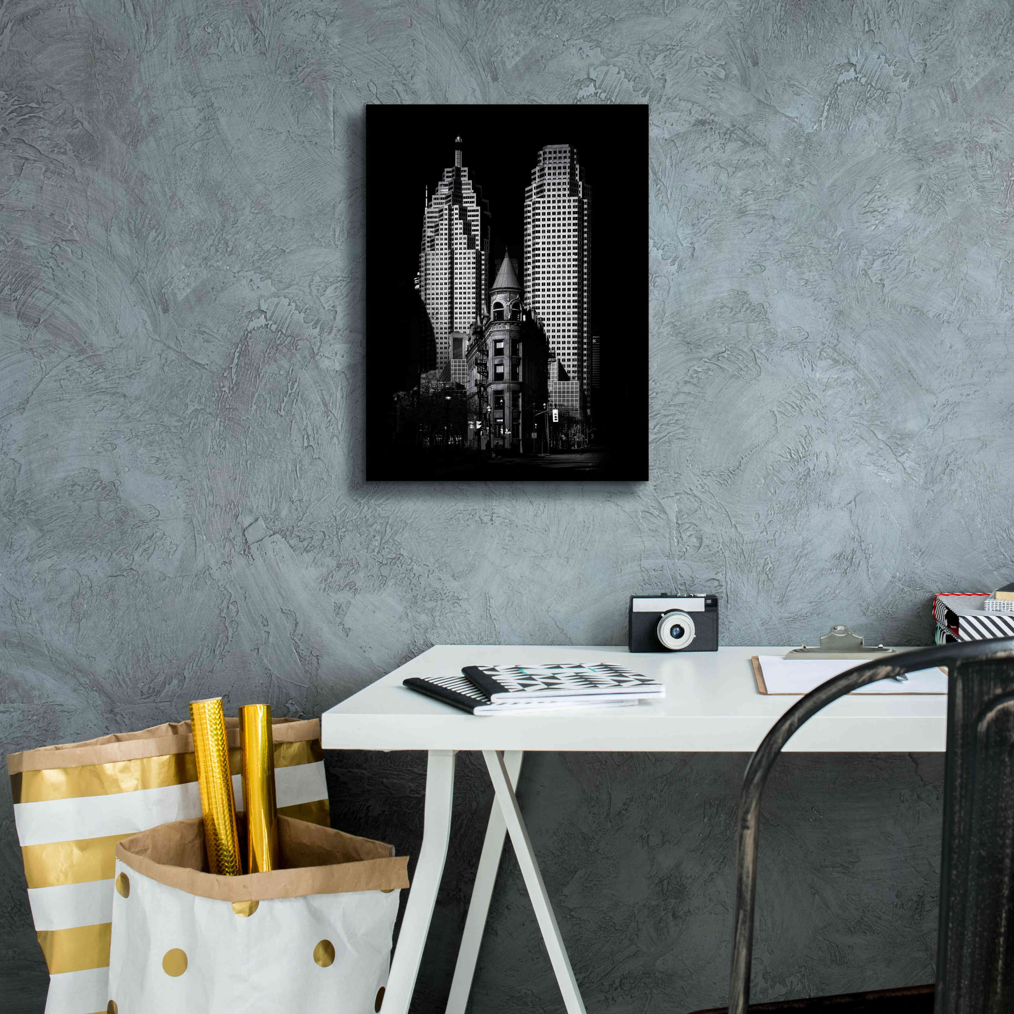 'Gooderham Flatiron Building And Toronto Downtown No 2' by Brian Carson, Giclee Canvas Wall Art,12 x 16