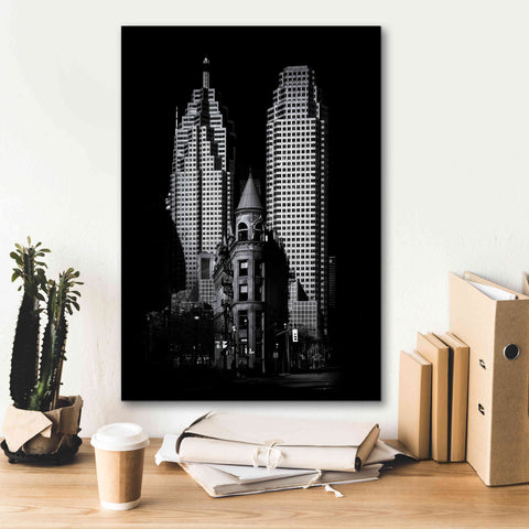 Image of 'Gooderham Flatiron Building And Toronto Downtown No 2' by Brian Carson, Giclee Canvas Wall Art,18 x 26