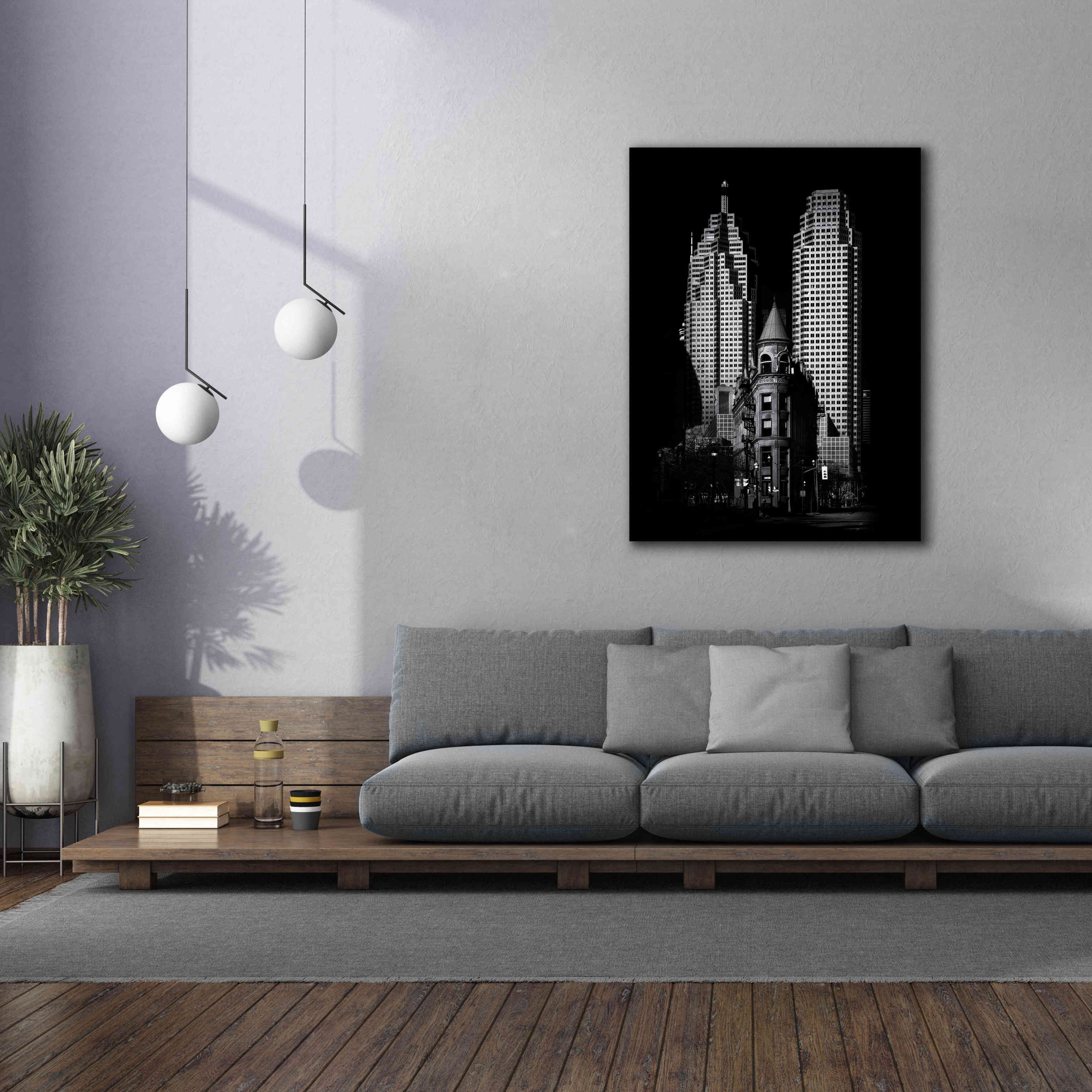 'Gooderham Flatiron Building And Toronto Downtown No 2' by Brian Carson, Giclee Canvas Wall Art,40 x 54