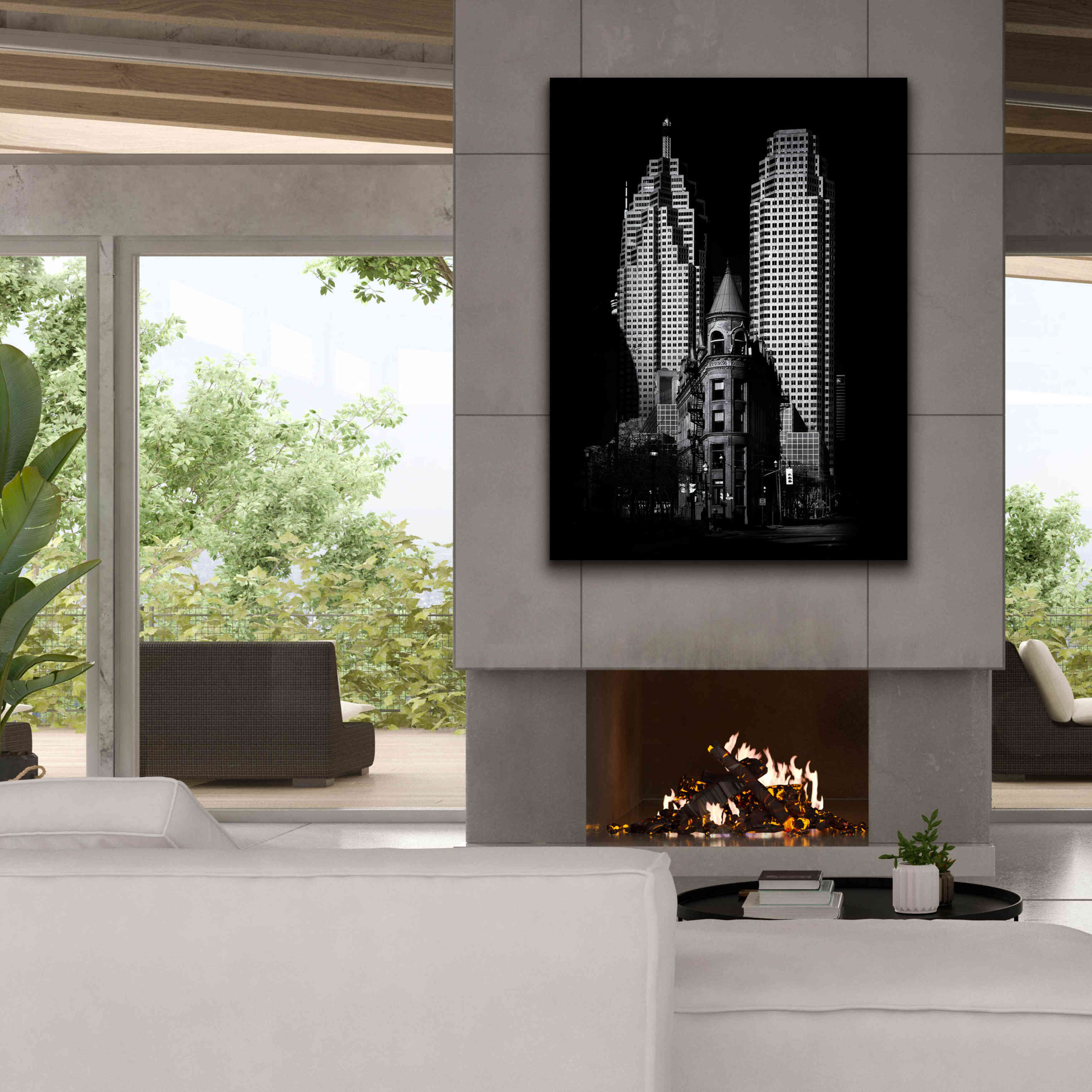 'Gooderham Flatiron Building And Toronto Downtown No 2' by Brian Carson, Giclee Canvas Wall Art,40 x 54