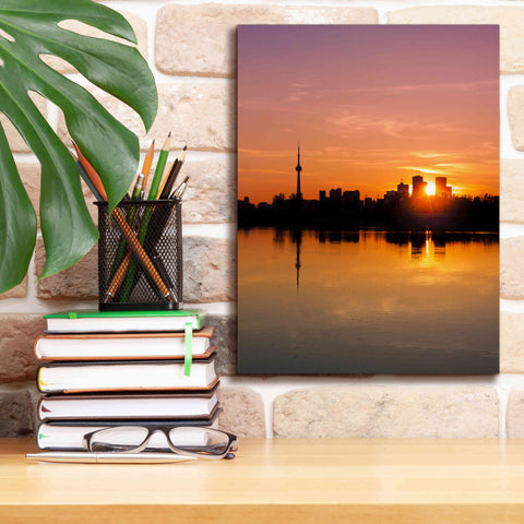 Image of 'Leslie Street Spit Toronto Canada Sunset' by Brian Carson, Giclee Canvas Wall Art,12 x 16