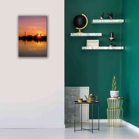 Image of 'Leslie Street Spit Toronto Canada Sunset' by Brian Carson, Giclee Canvas Wall Art,18 x 26
