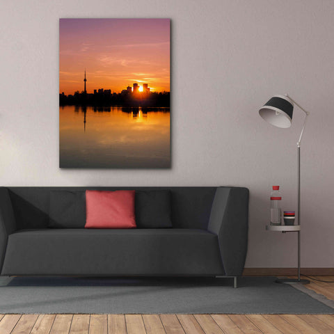 Image of 'Leslie Street Spit Toronto Canada Sunset' by Brian Carson, Giclee Canvas Wall Art,40 x 54