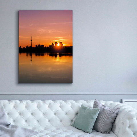 Image of 'Leslie Street Spit Toronto Canada Sunset' by Brian Carson, Giclee Canvas Wall Art,40 x 54