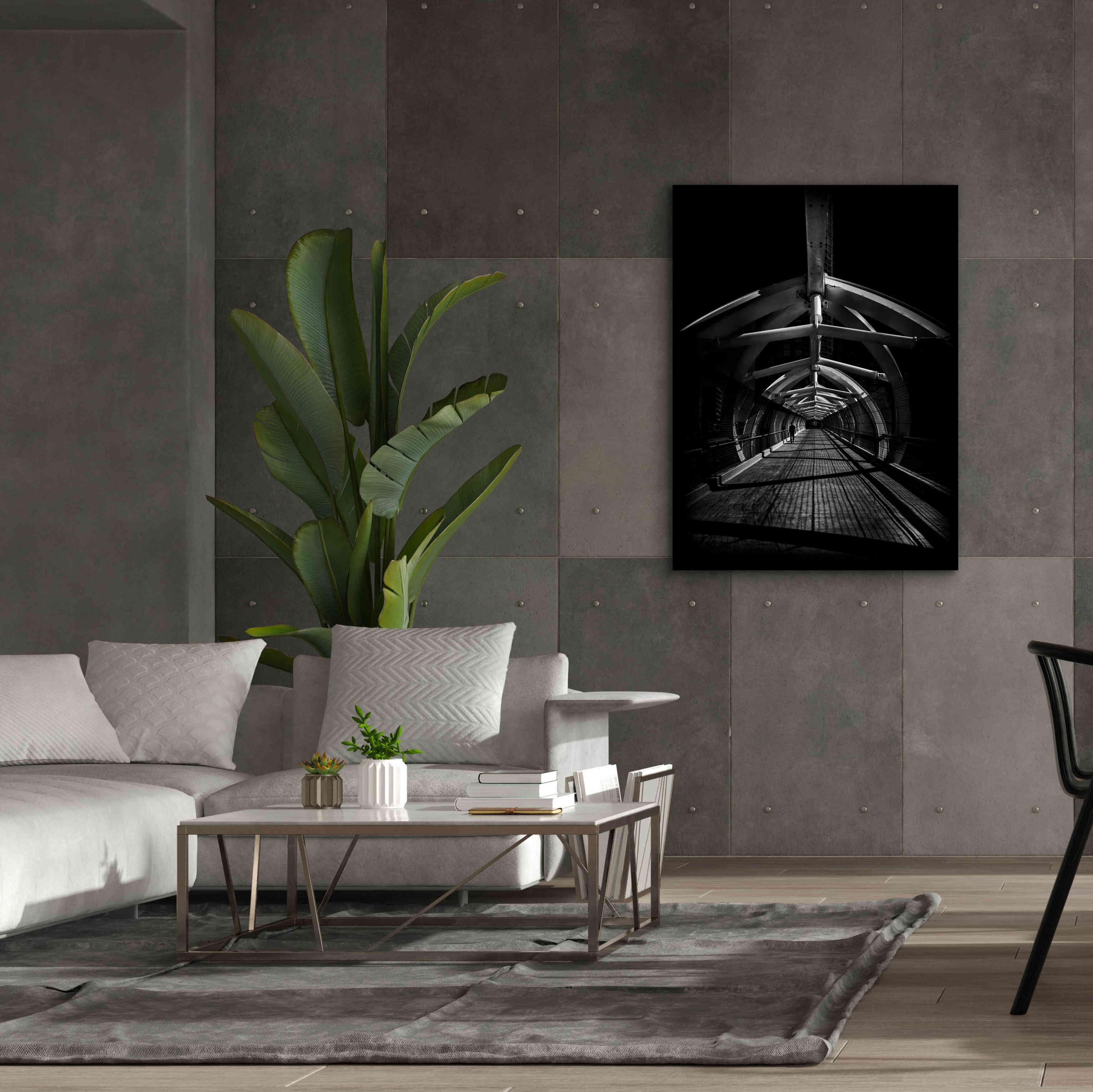 'Puente de Luz Pedestrian Bridge No 1' by Brian Carson, Giclee Canvas Wall Art,40 x 54