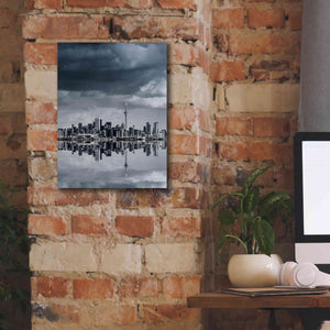 'Toronto Skyline From Colonel Samuel Smith Park Reflection No 1' by Brian Carson, Giclee Canvas Wall Art,12 x 16