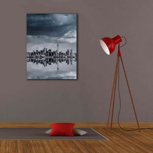 'Toronto Skyline From Colonel Samuel Smith Park Reflection No 1' by Brian Carson, Giclee Canvas Wall Art,26 x 34