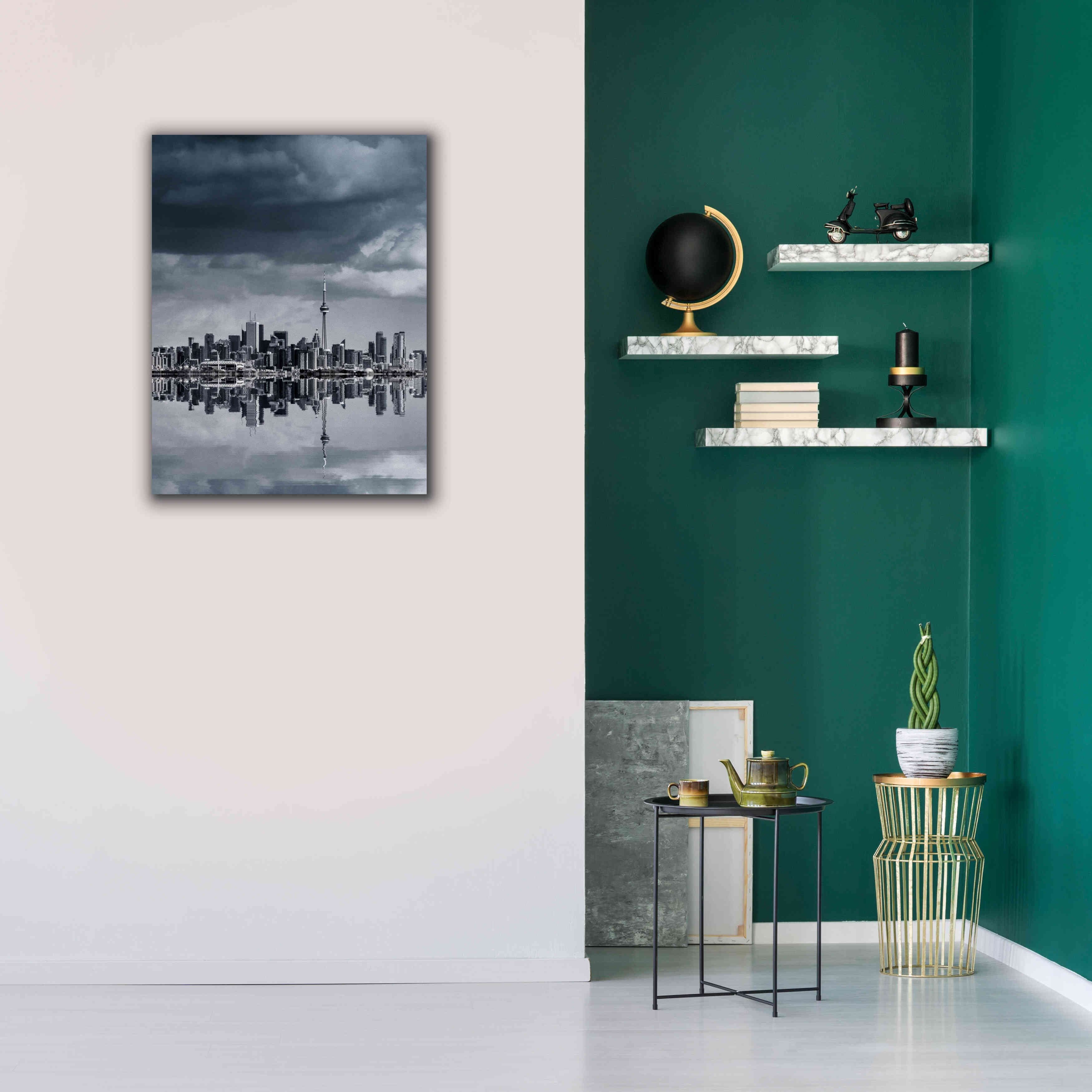 'Toronto Skyline From Colonel Samuel Smith Park Reflection No 1' by Brian Carson, Giclee Canvas Wall Art,26 x 34