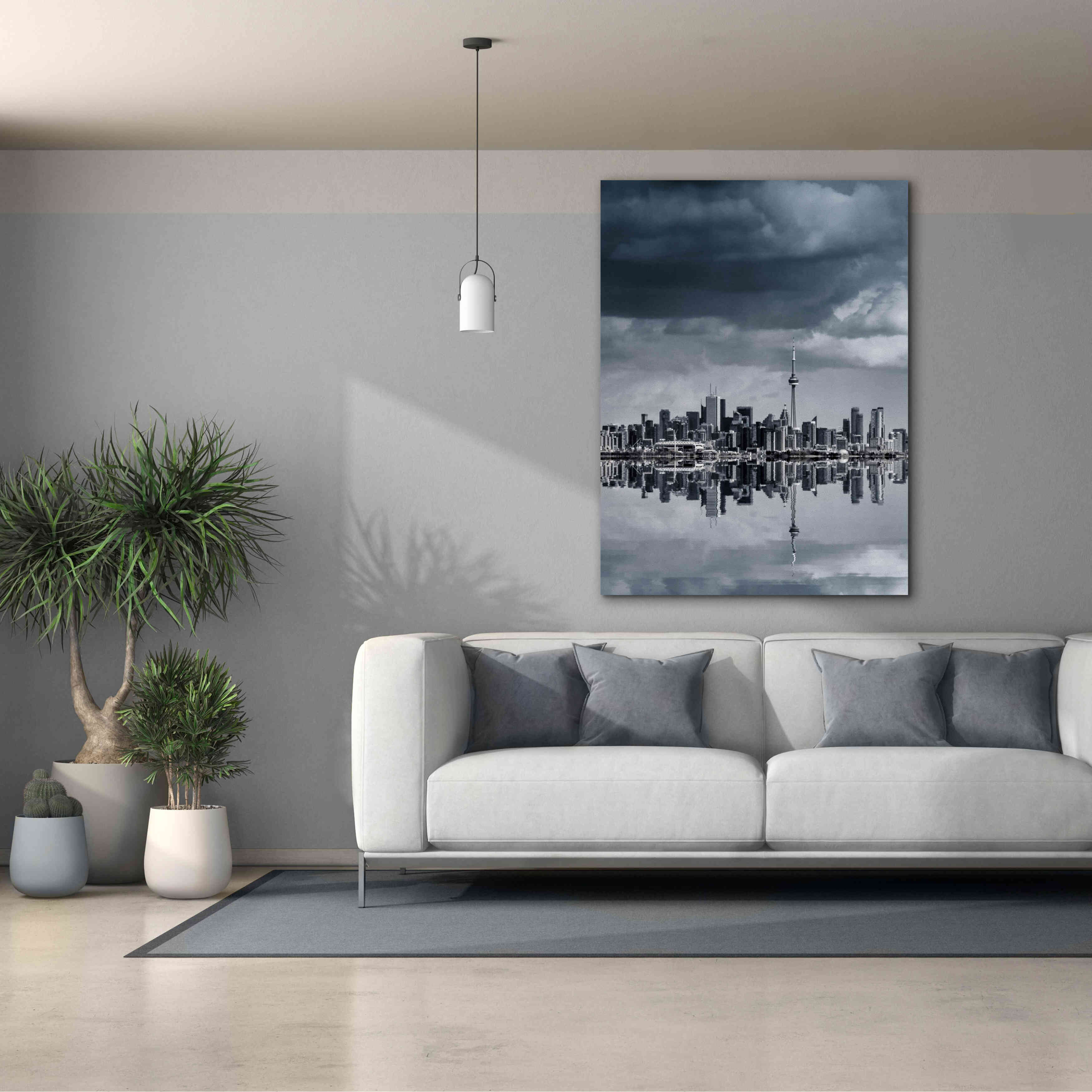 'Toronto Skyline From Colonel Samuel Smith Park Reflection No 1' by Brian Carson, Giclee Canvas Wall Art,40 x 54