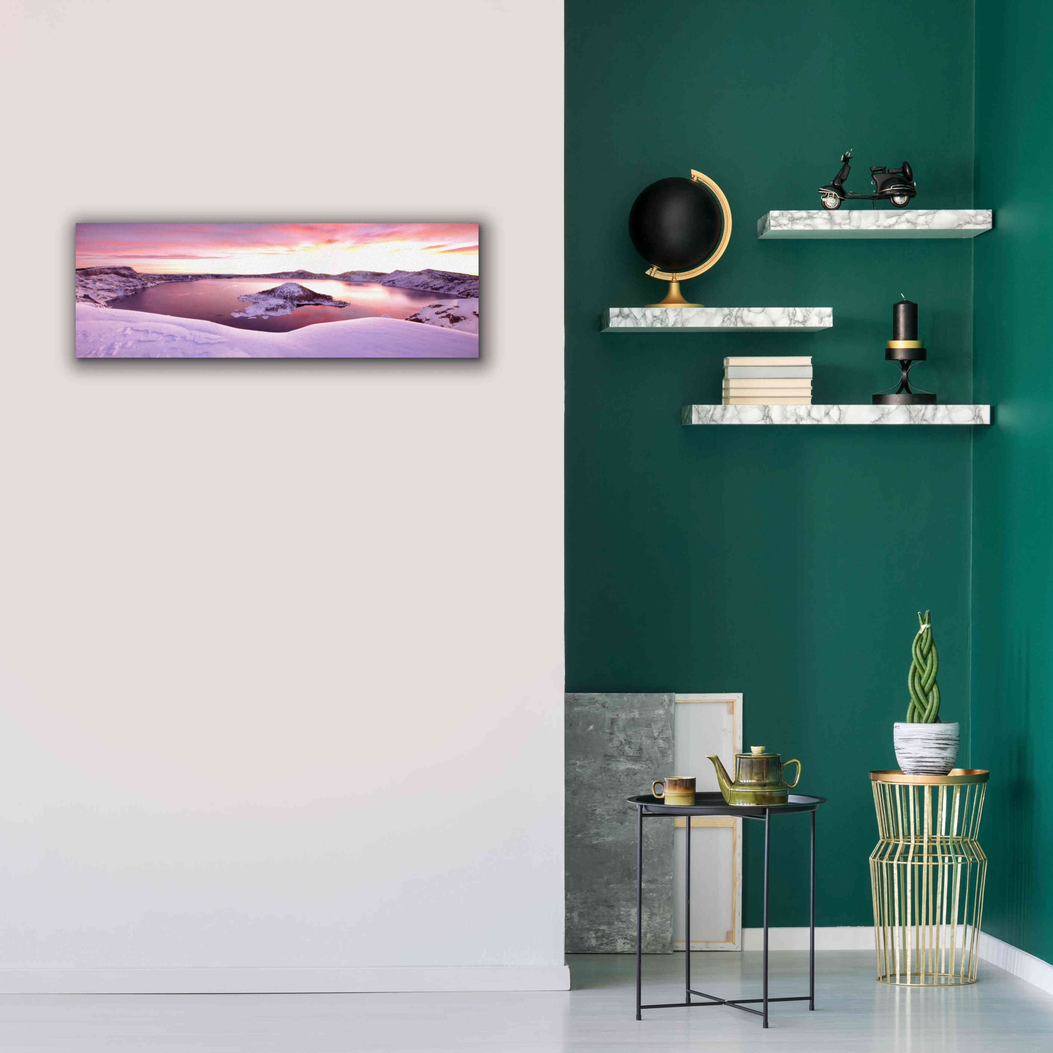 'Crater Lake Pano 4 2' by Thomas Haney, Giclee Canvas Wall Art,36 x 12