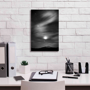 'Diamond Lake Moon Streak B&W' by Thomas Haney, Giclee Canvas Wall Art,12 x 18