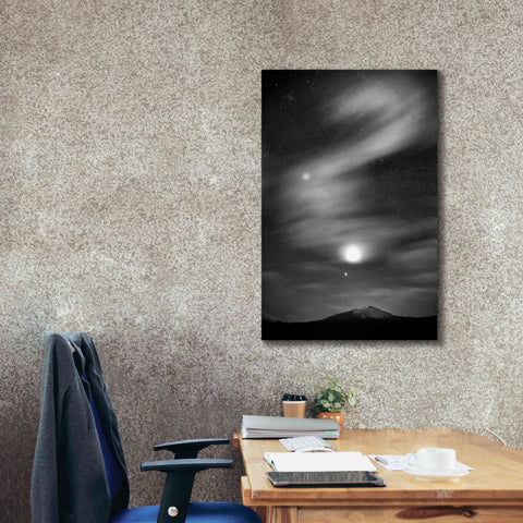 Image of 'Diamond Lake Moon Streak B&W' by Thomas Haney, Giclee Canvas Wall Art,26 x 40