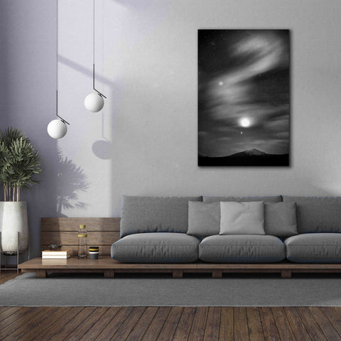 Image of 'Diamond Lake Moon Streak B&W' by Thomas Haney, Giclee Canvas Wall Art,40 x 60