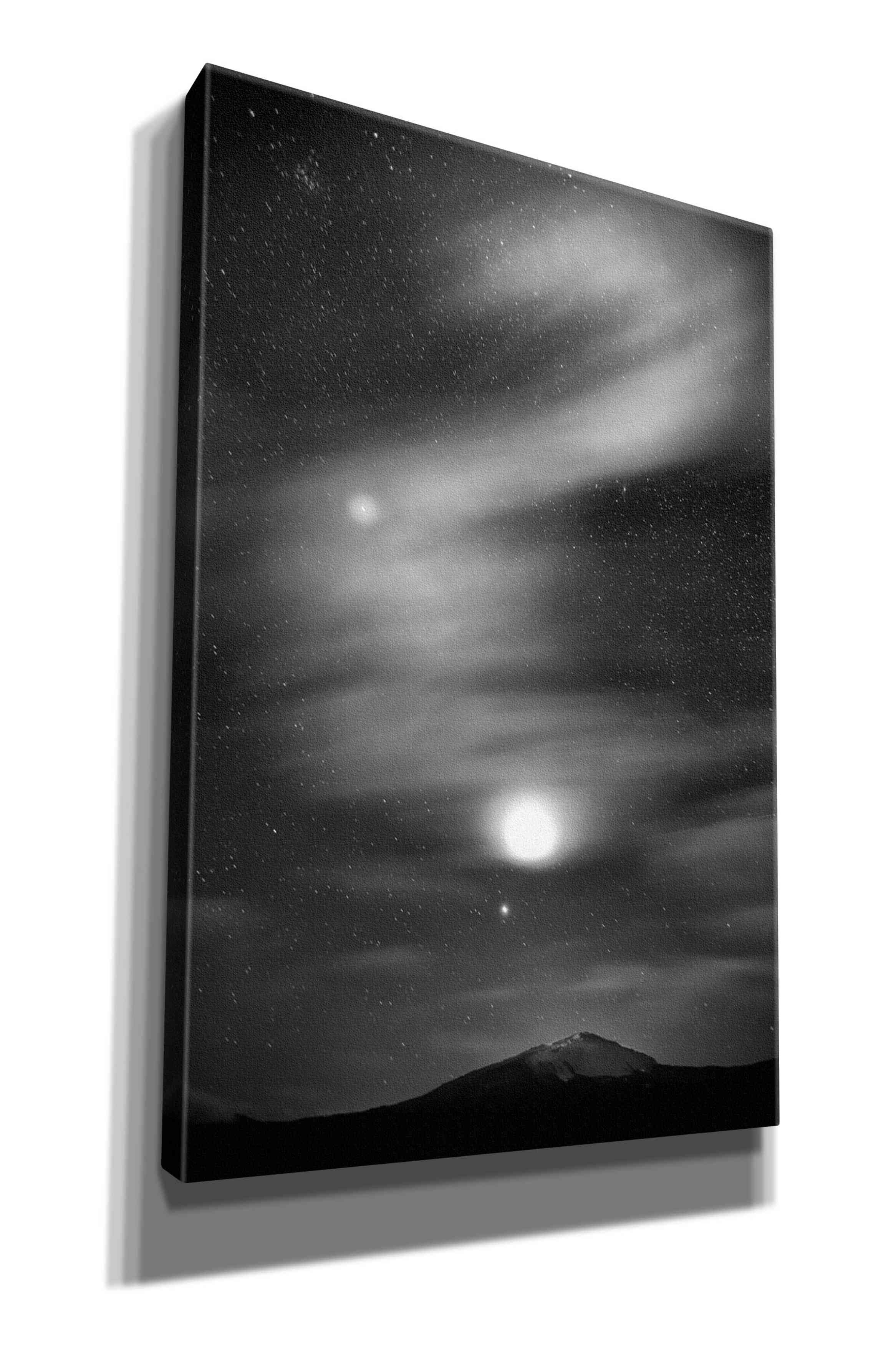 'Diamond Lake Moon Streak B&W' by Thomas Haney, Giclee Canvas Wall Art