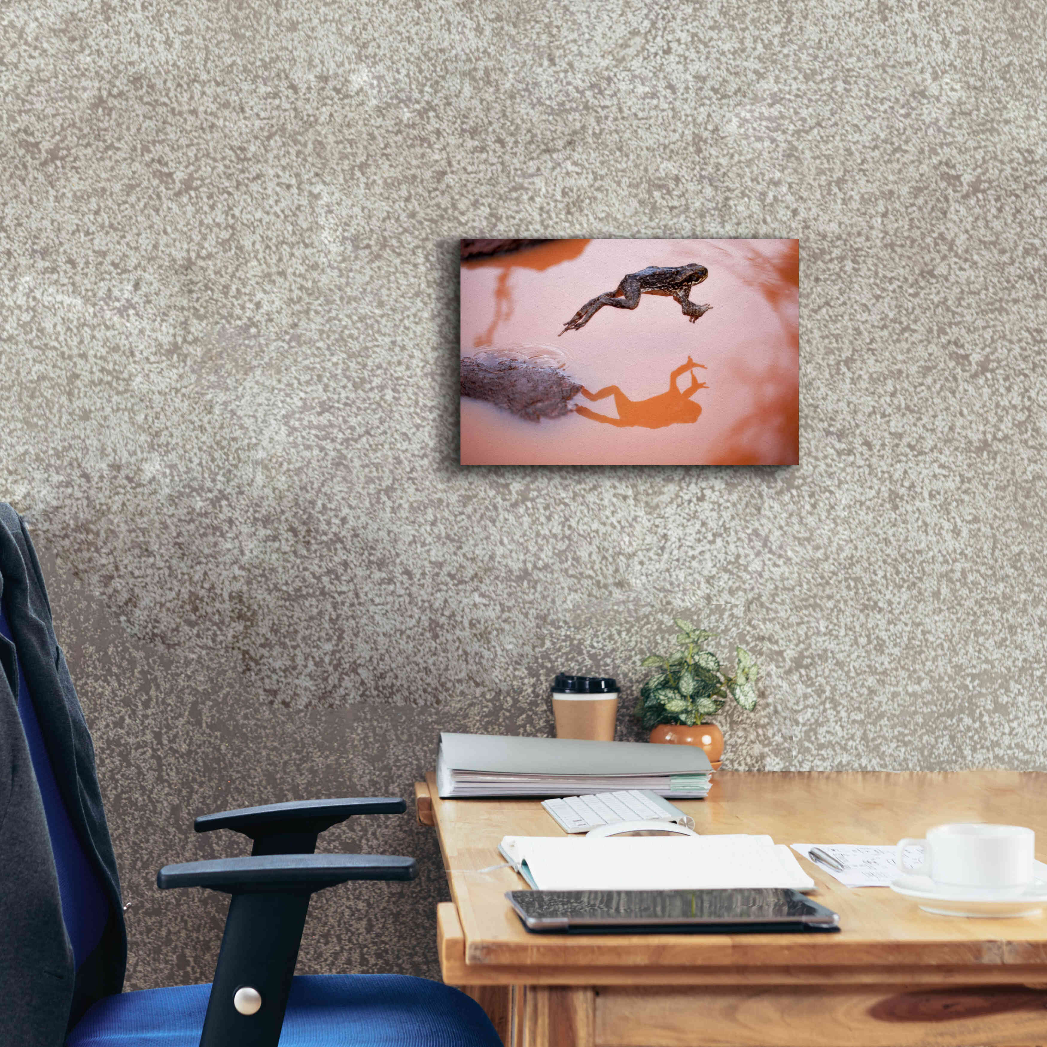 'Frog Jump 3' by Thomas Haney, Giclee Canvas Wall Art,18 x 12