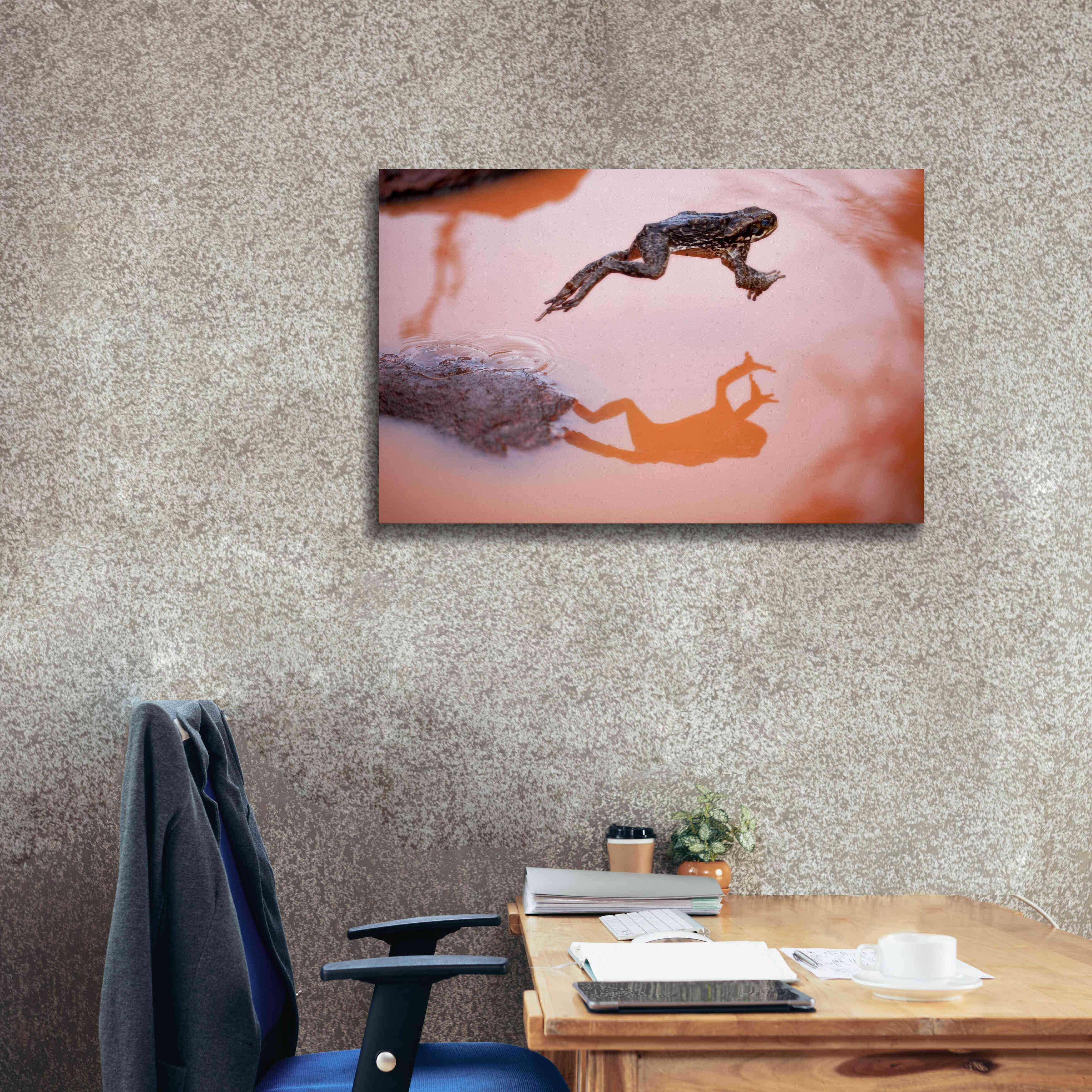 'Frog Jump 3' by Thomas Haney, Giclee Canvas Wall Art,40 x 26