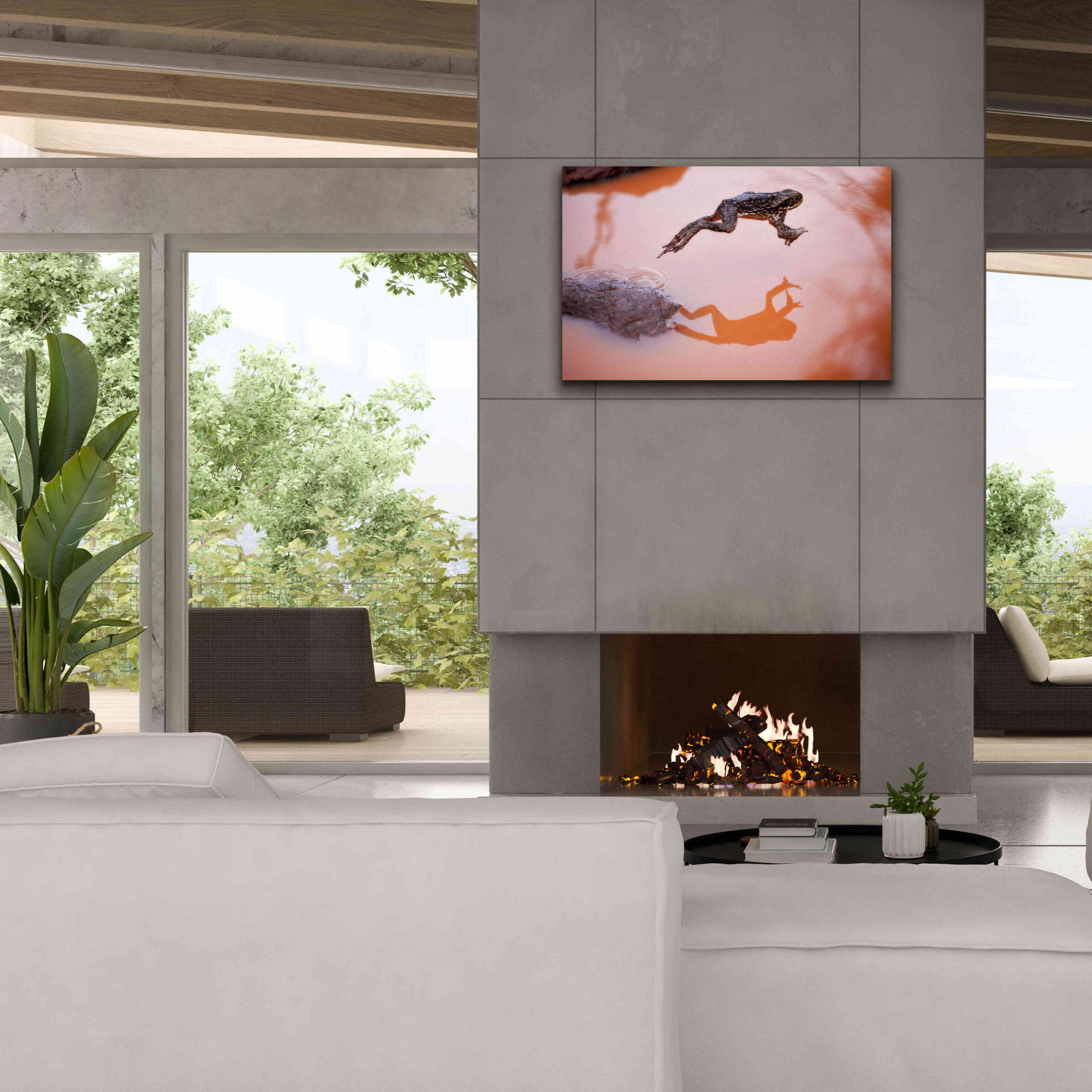 'Frog Jump 3' by Thomas Haney, Giclee Canvas Wall Art,40 x 26