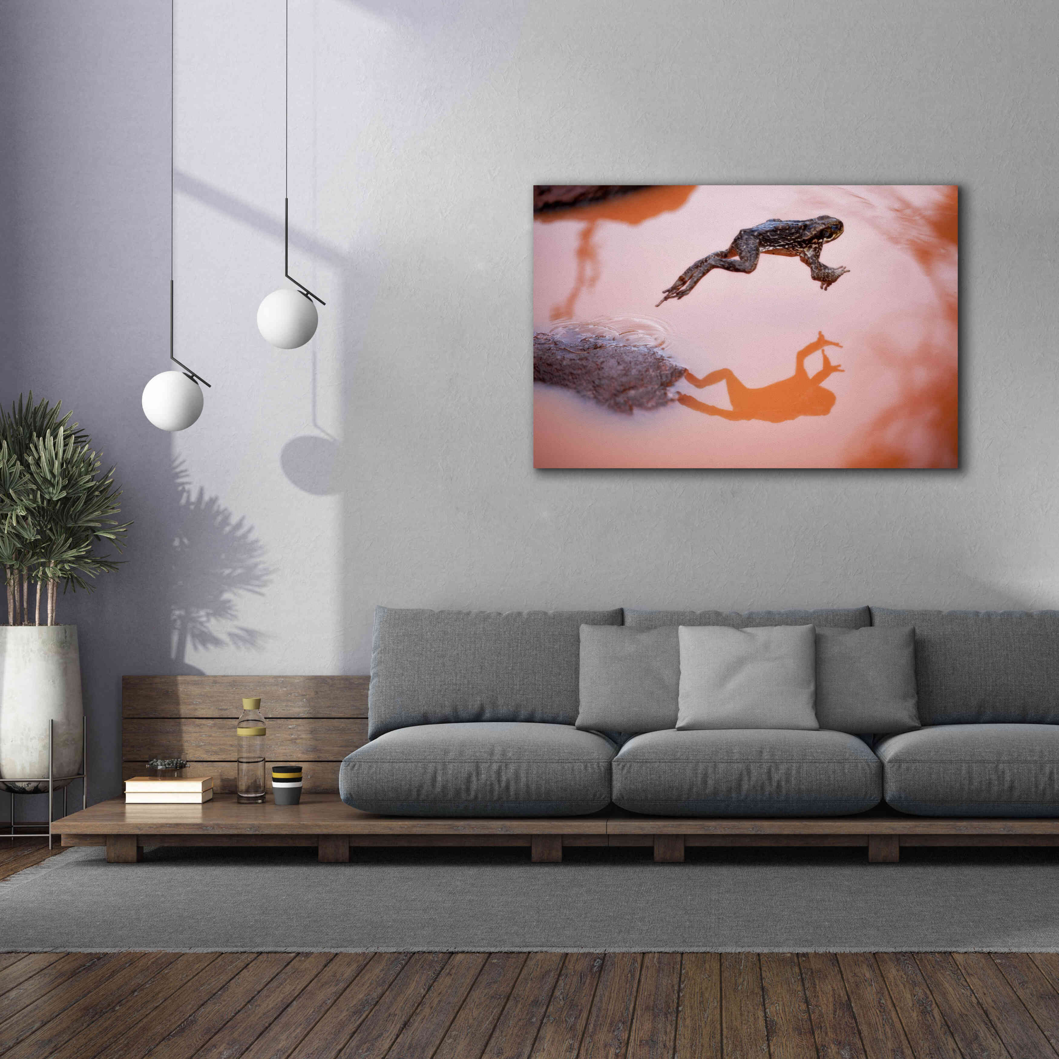 'Frog Jump 3' by Thomas Haney, Giclee Canvas Wall Art,60 x 40