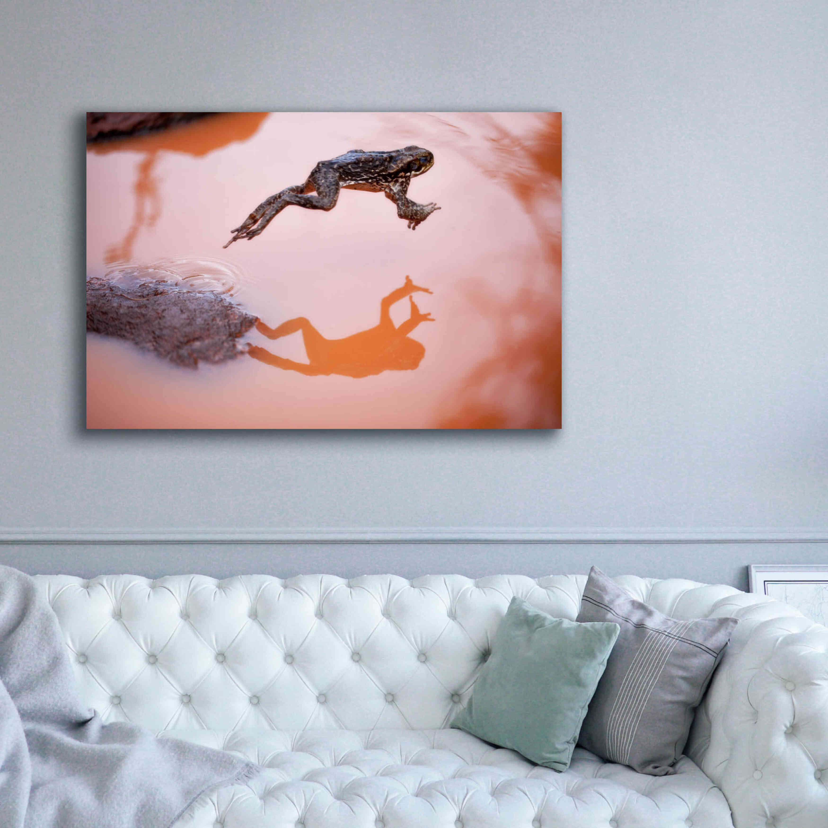 'Frog Jump 3' by Thomas Haney, Giclee Canvas Wall Art,60 x 40