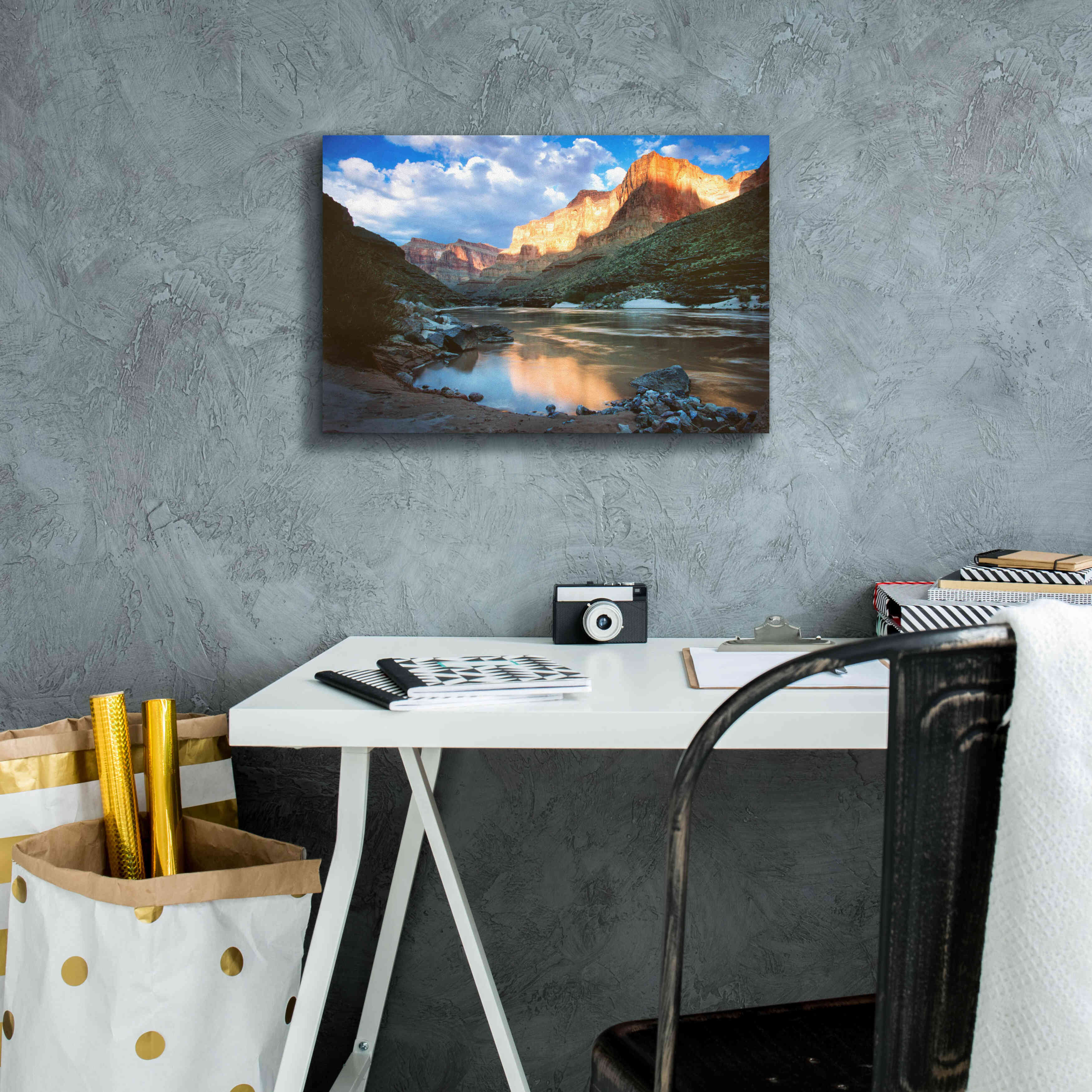 'Grand Canyon River' by Thomas Haney, Giclee Canvas Wall Art,18 x 12