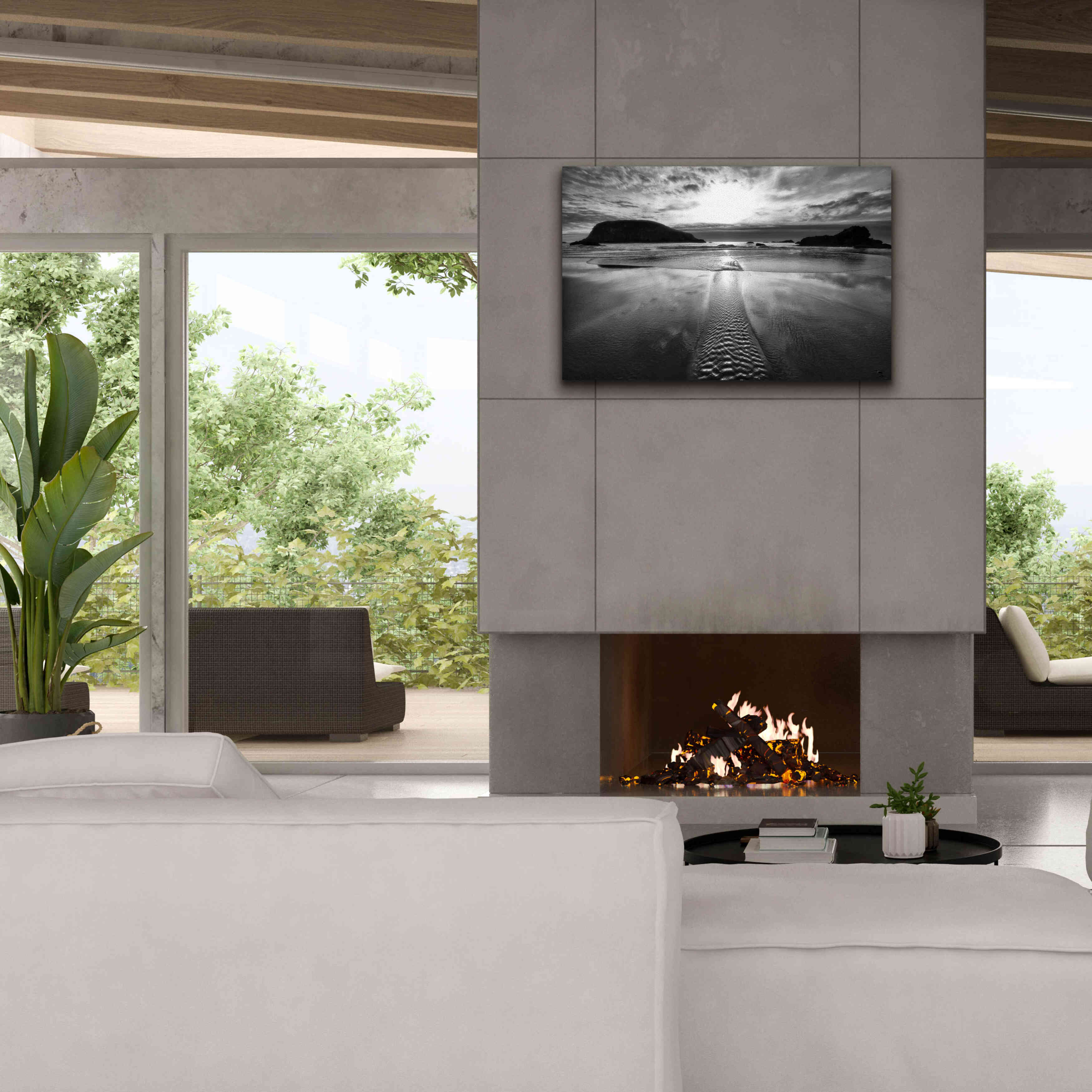 'Harris Stream 1 B&W' by Thomas Haney, Giclee Canvas Wall Art,40 x 26