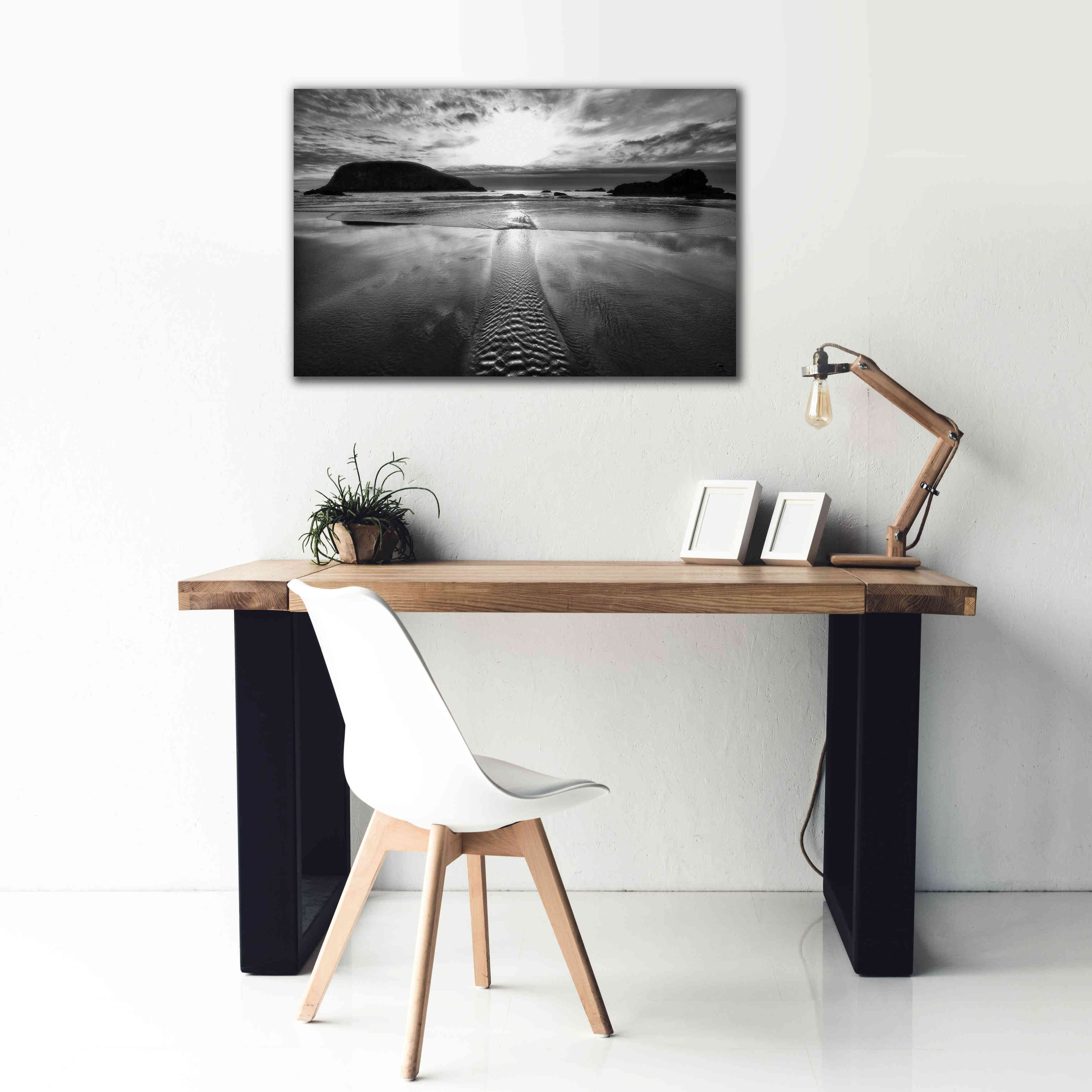 'Harris Stream 1 B&W' by Thomas Haney, Giclee Canvas Wall Art,40 x 26