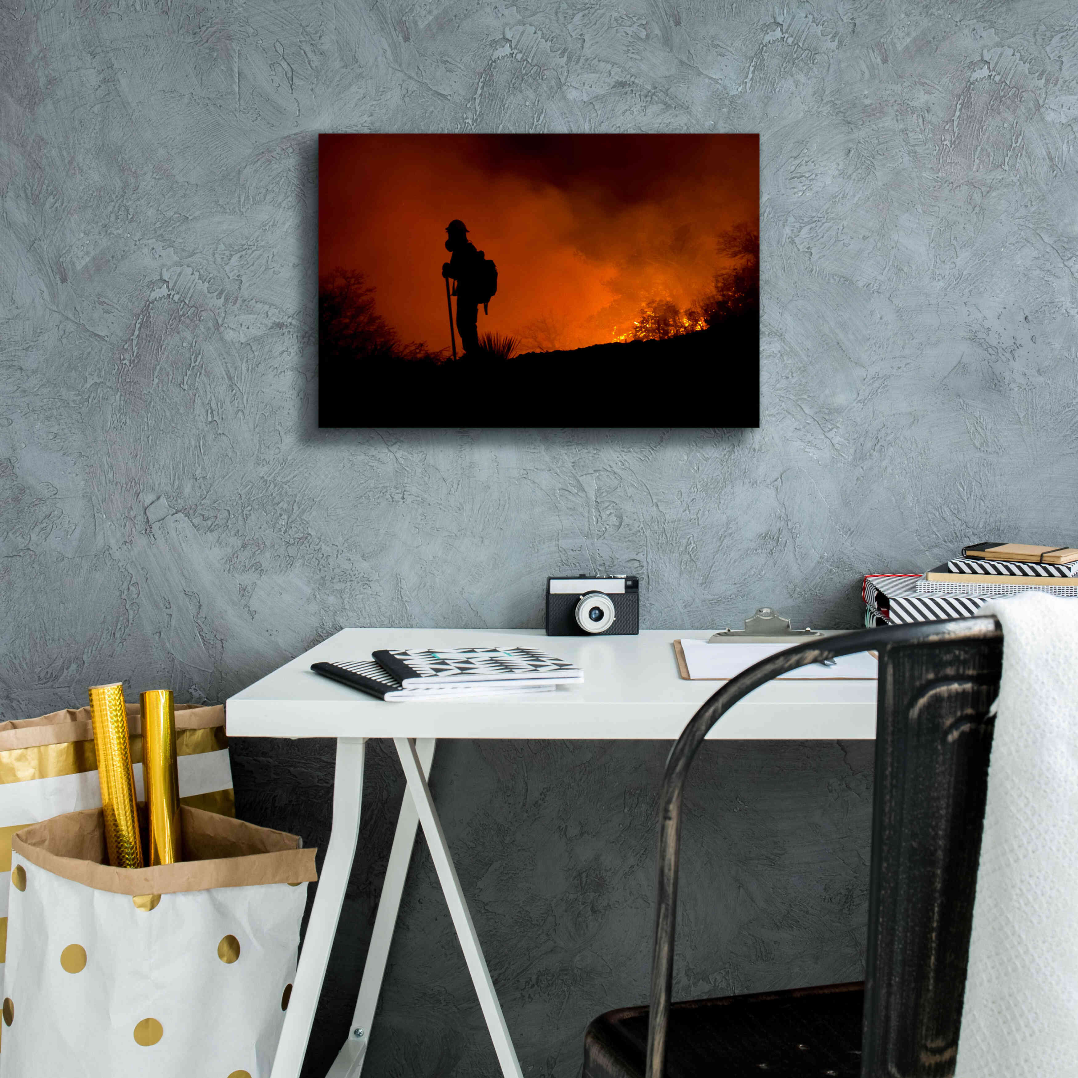 'Holding Line' by Thomas Haney, Giclee Canvas Wall Art,18 x 12