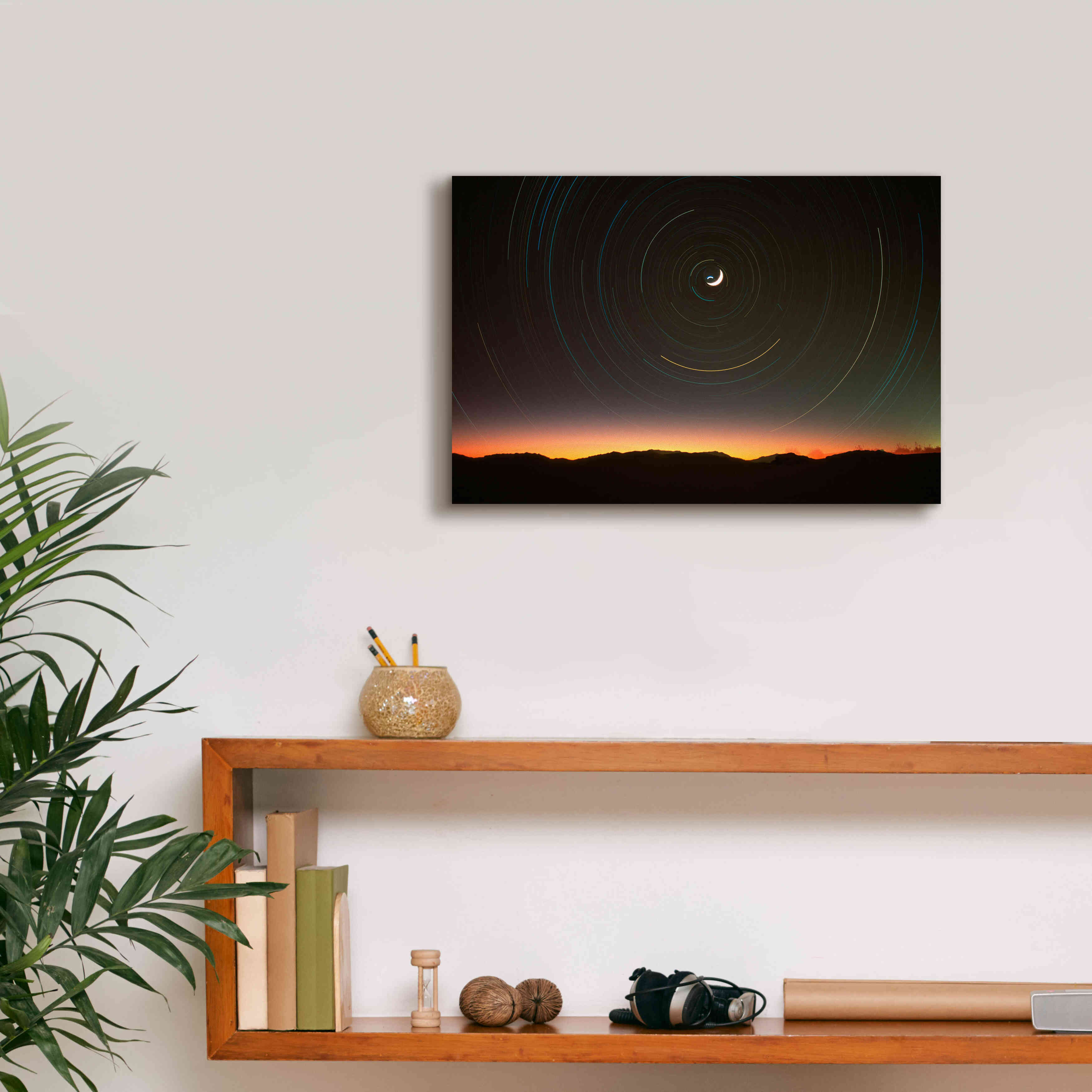 'Moon North Star' by Thomas Haney, Giclee Canvas Wall Art,18 x 12