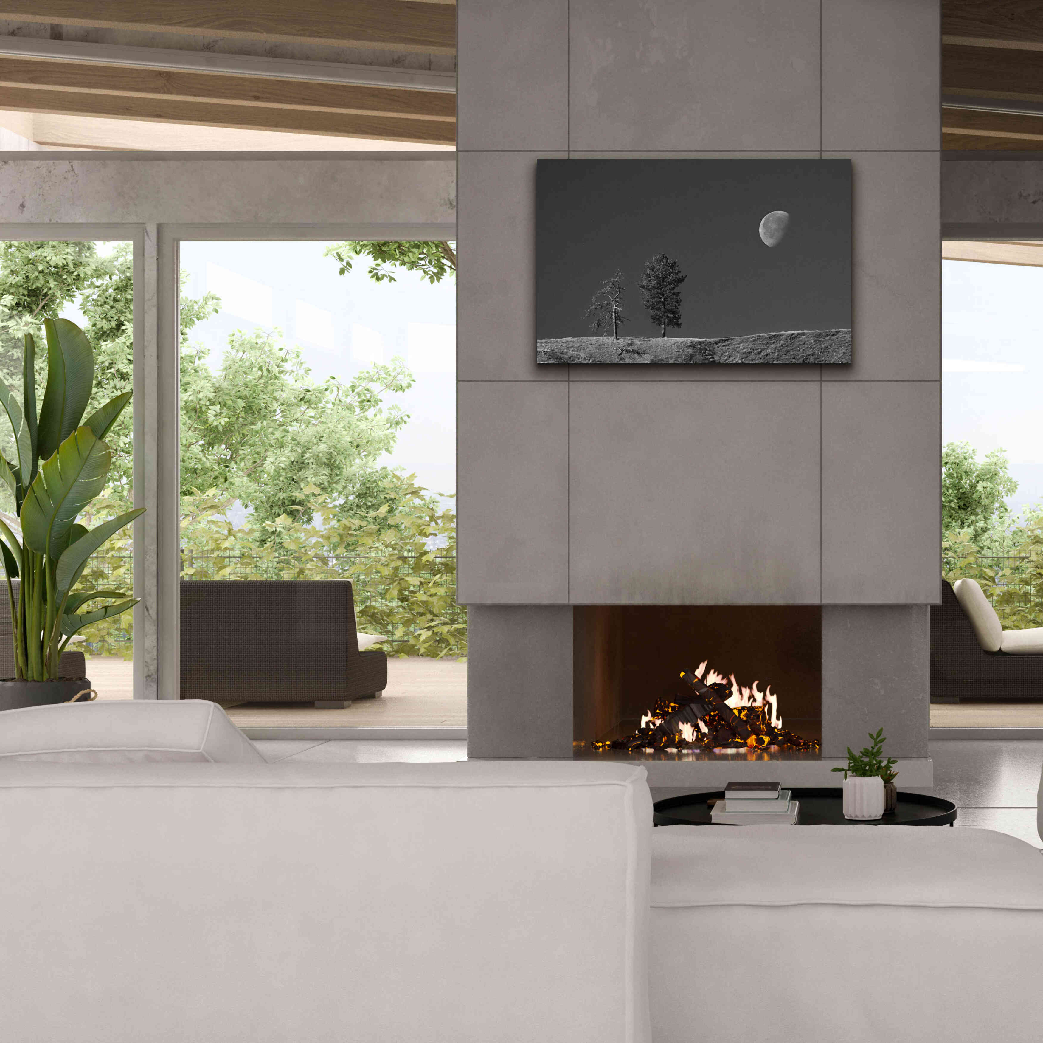 'Moon Trees Hill' by Thomas Haney, Giclee Canvas Wall Art,40 x 26