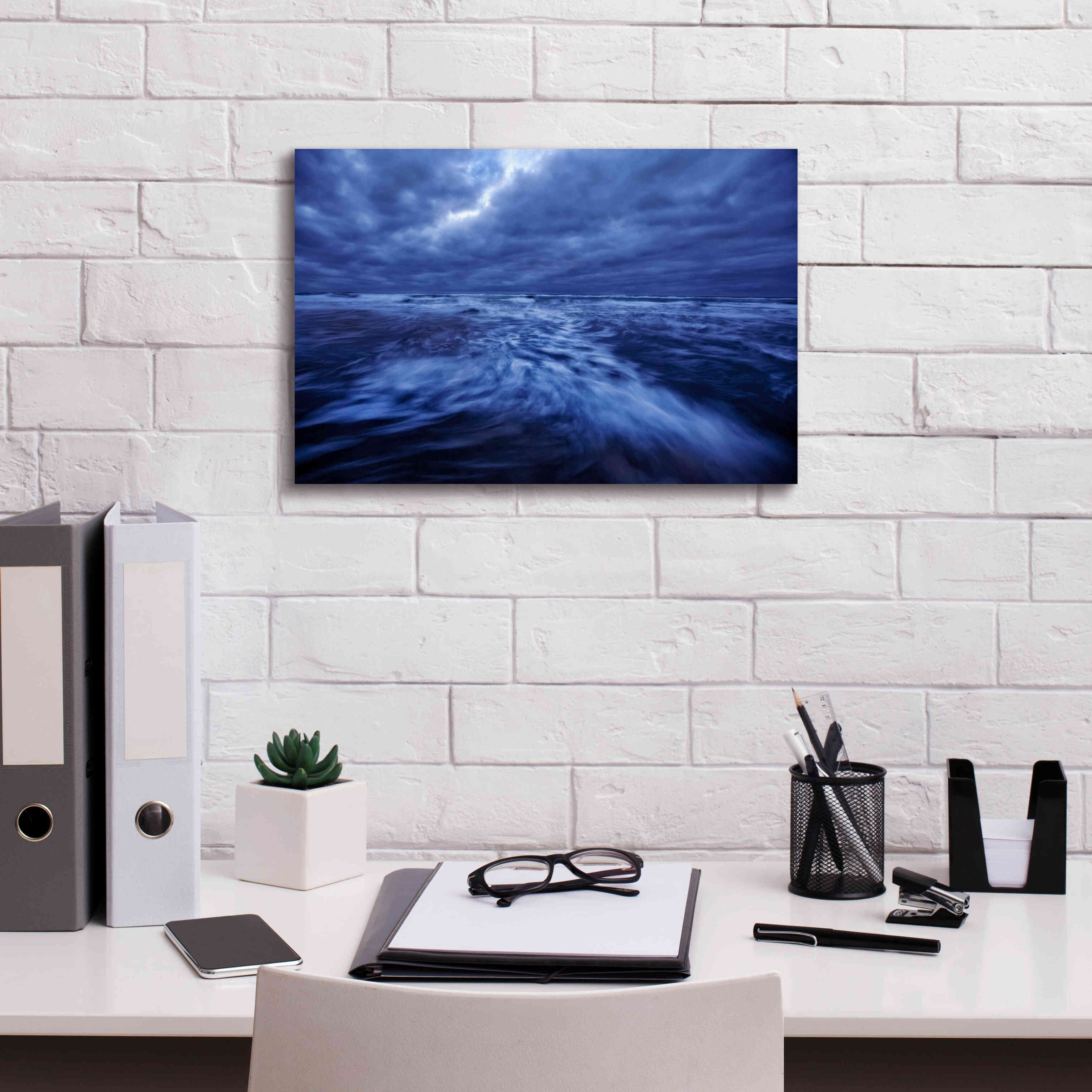 'Ocean Turmoil' by Thomas Haney, Giclee Canvas Wall Art,18 x 12