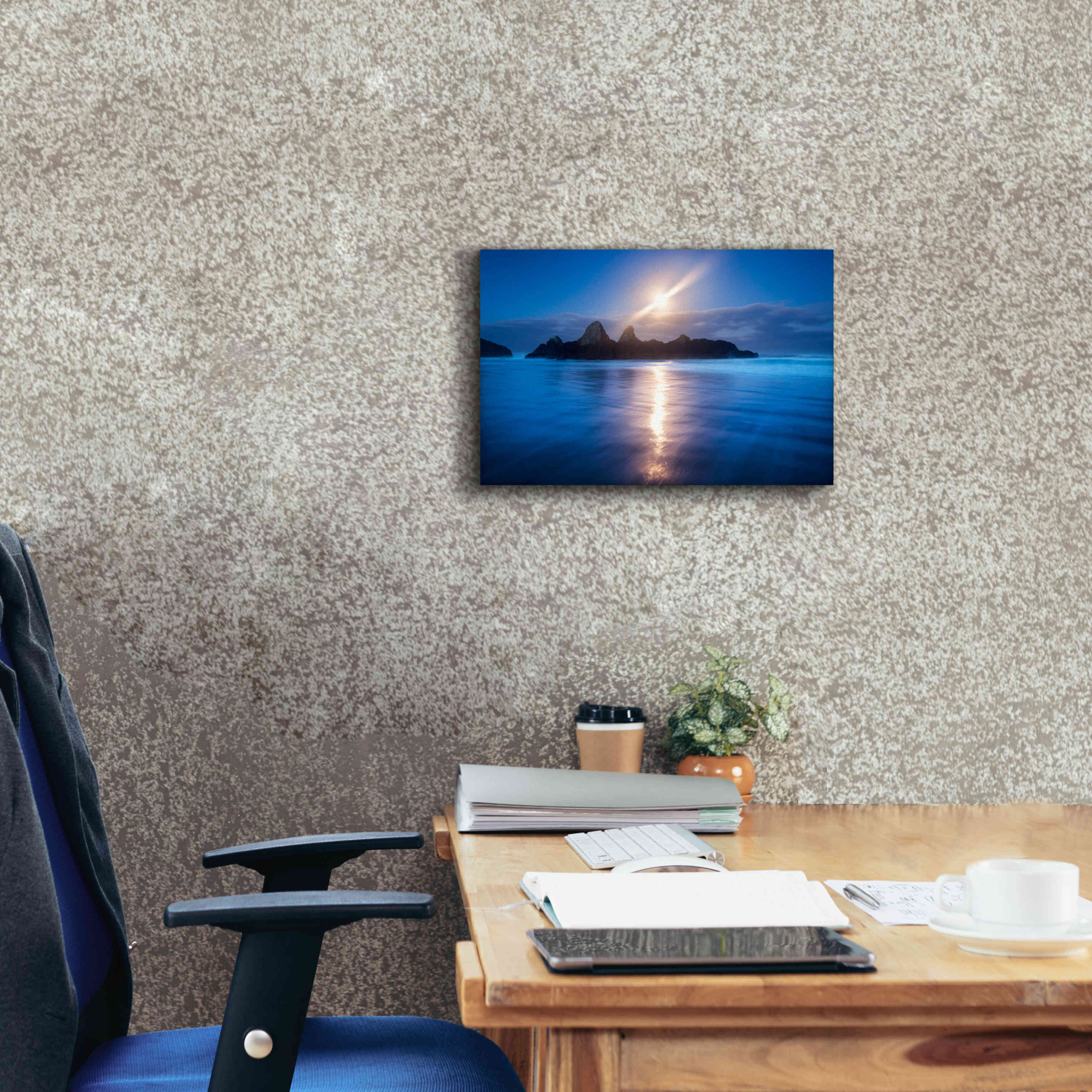 'Seal Rock Vert Moon Streak' by Thomas Haney, Giclee Canvas Wall Art,18 x 12