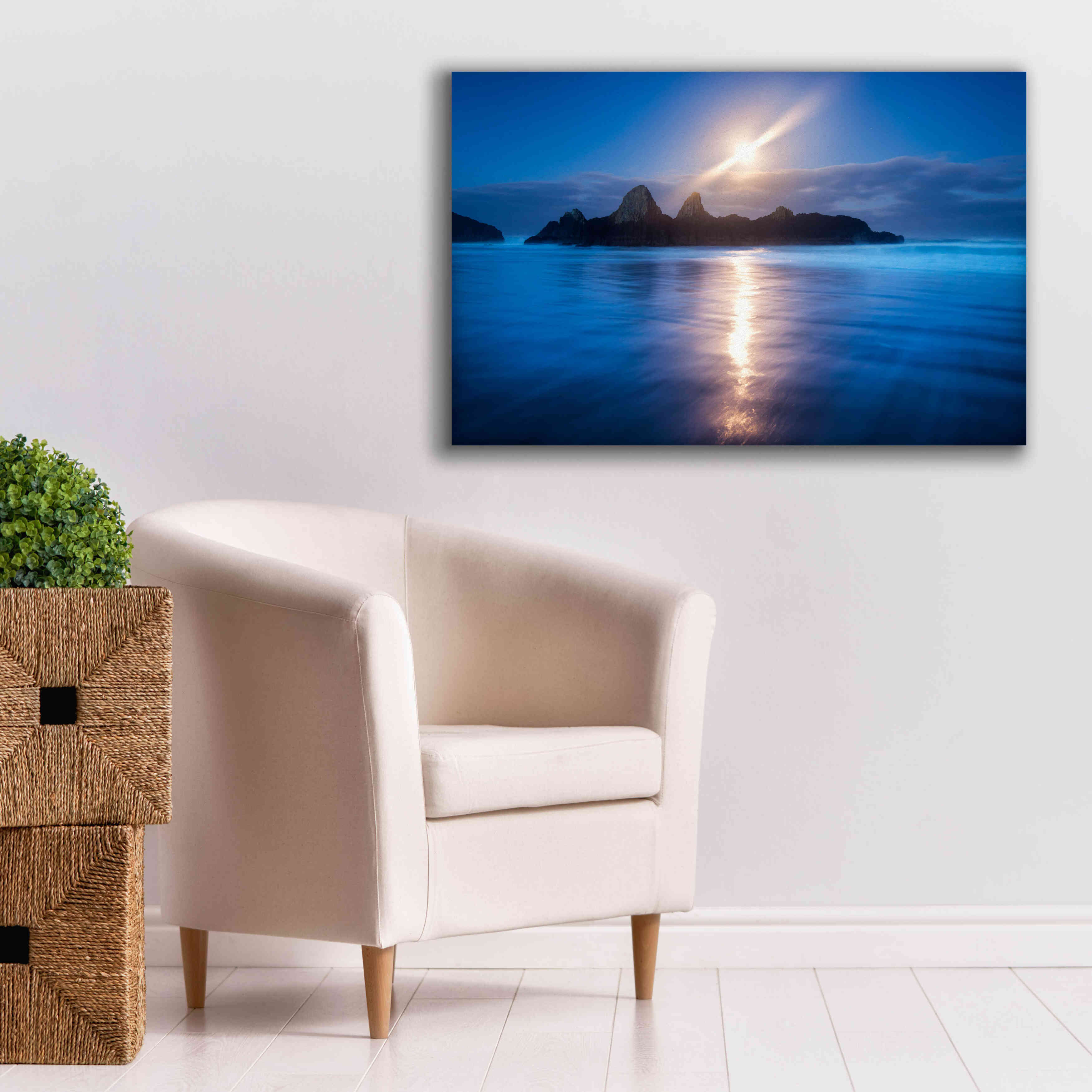 'Seal Rock Vert Moon Streak' by Thomas Haney, Giclee Canvas Wall Art,40 x 26