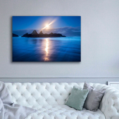 Image of 'Seal Rock Vert Moon Streak' by Thomas Haney, Giclee Canvas Wall Art,60 x 40