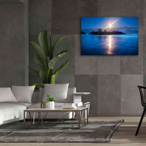 Image of 'Seal Rock Vert Moon Streak' by Thomas Haney, Giclee Canvas Wall Art,60 x 40