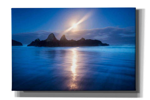 Image of 'Seal Rock Vert Moon Streak' by Thomas Haney, Giclee Canvas Wall Art
