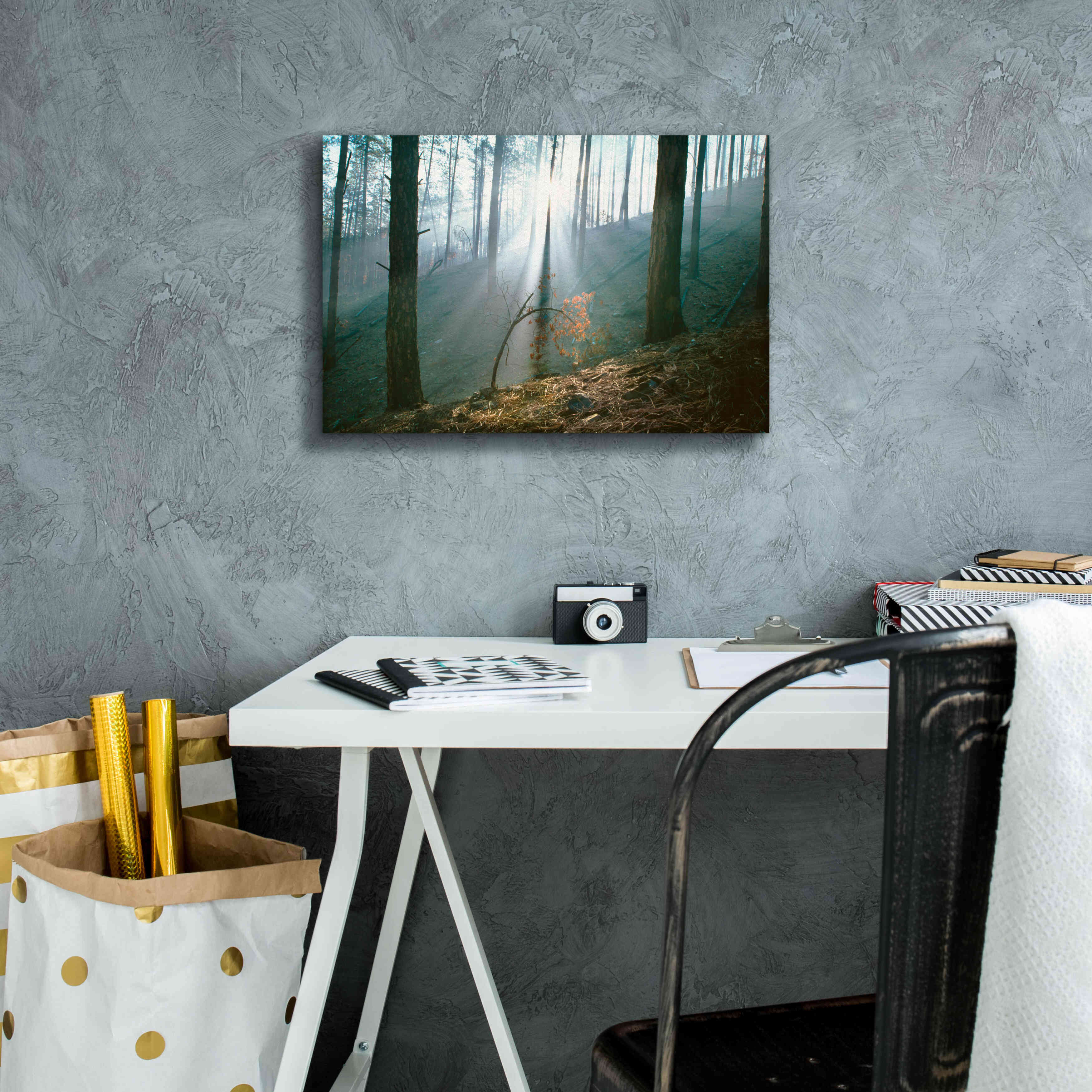 'Smoke Forest' by Thomas Haney, Giclee Canvas Wall Art,18 x 12