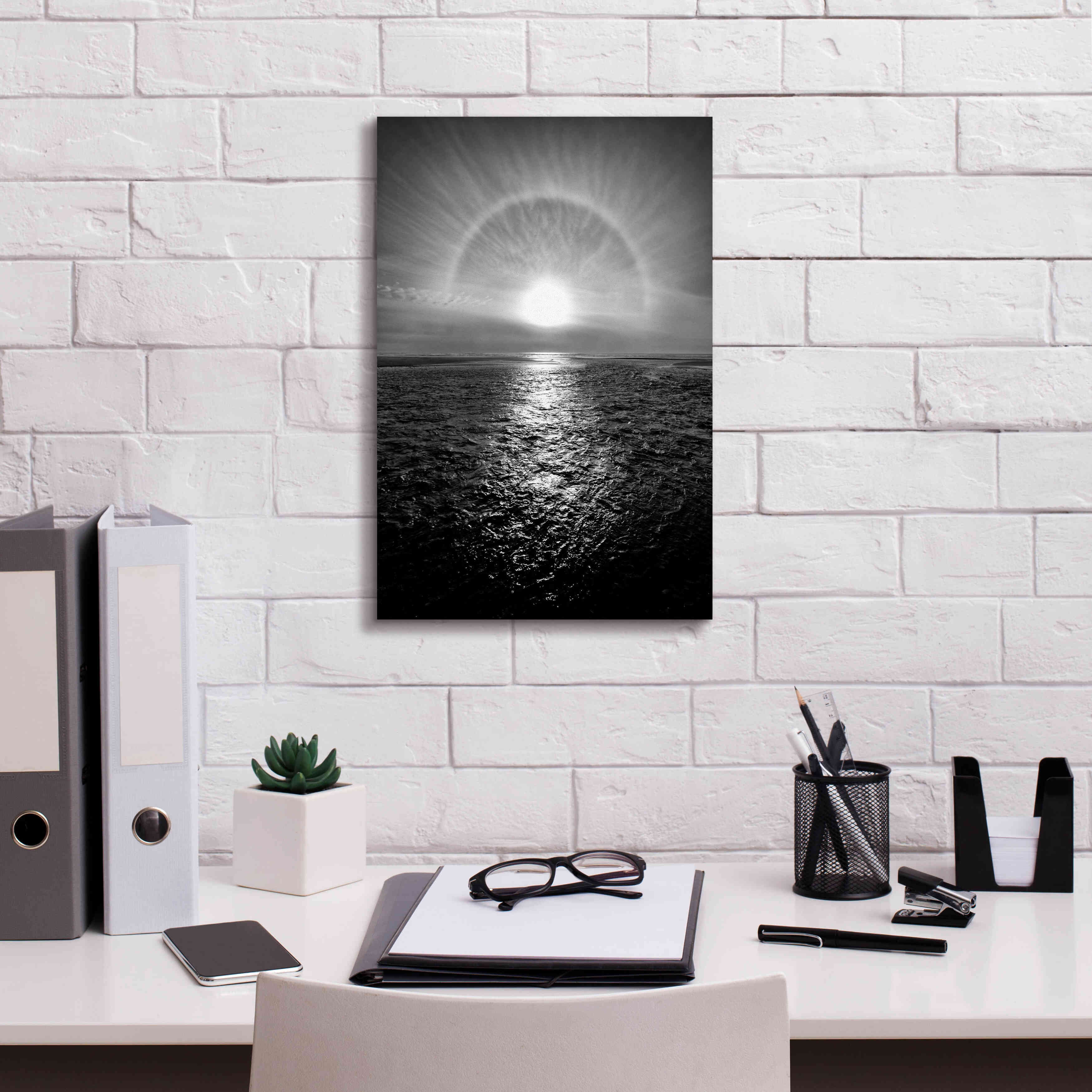 'Sun Halo Streak Silver' by Thomas Haney, Giclee Canvas Wall Art,12 x 18