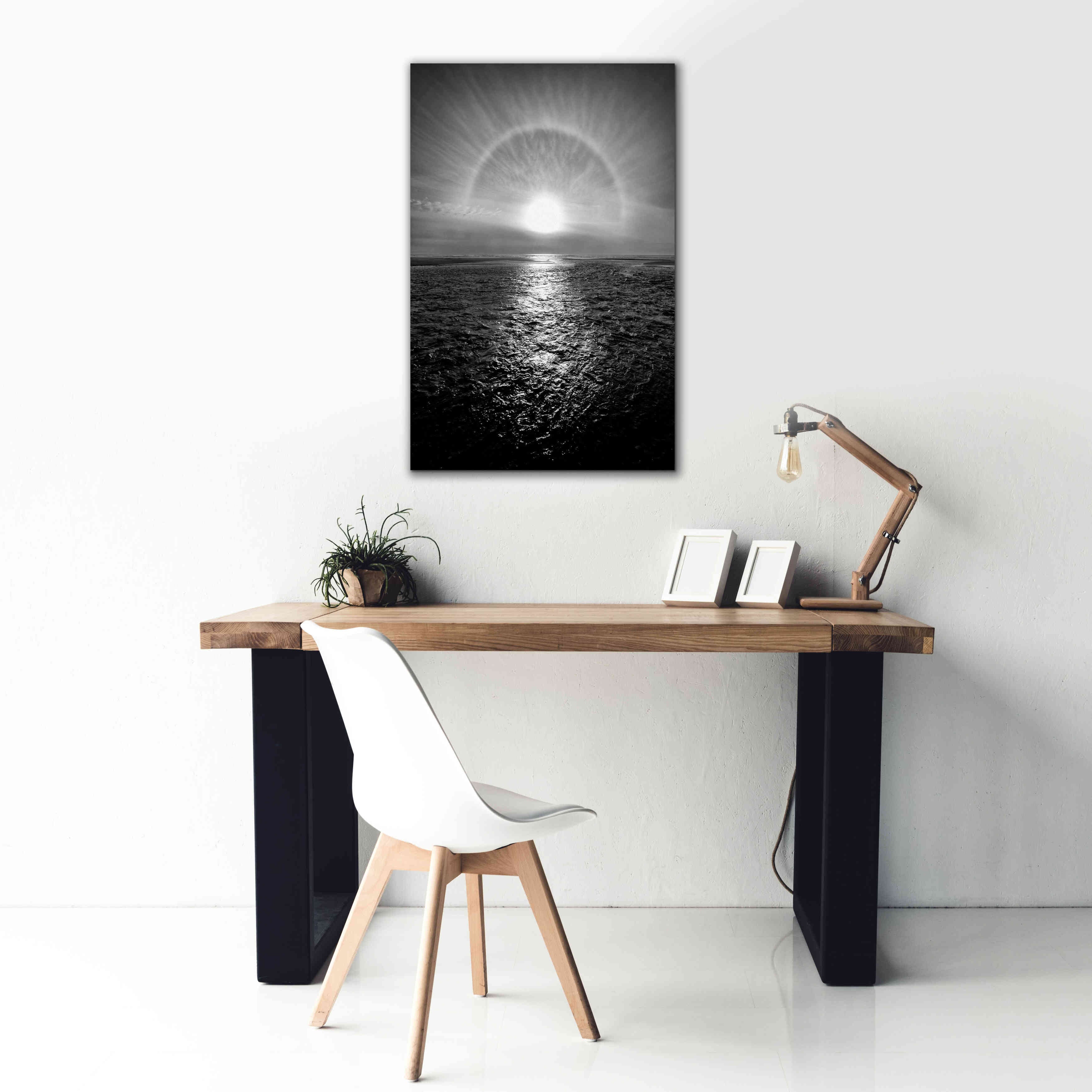 'Sun Halo Streak Silver' by Thomas Haney, Giclee Canvas Wall Art,26 x 40