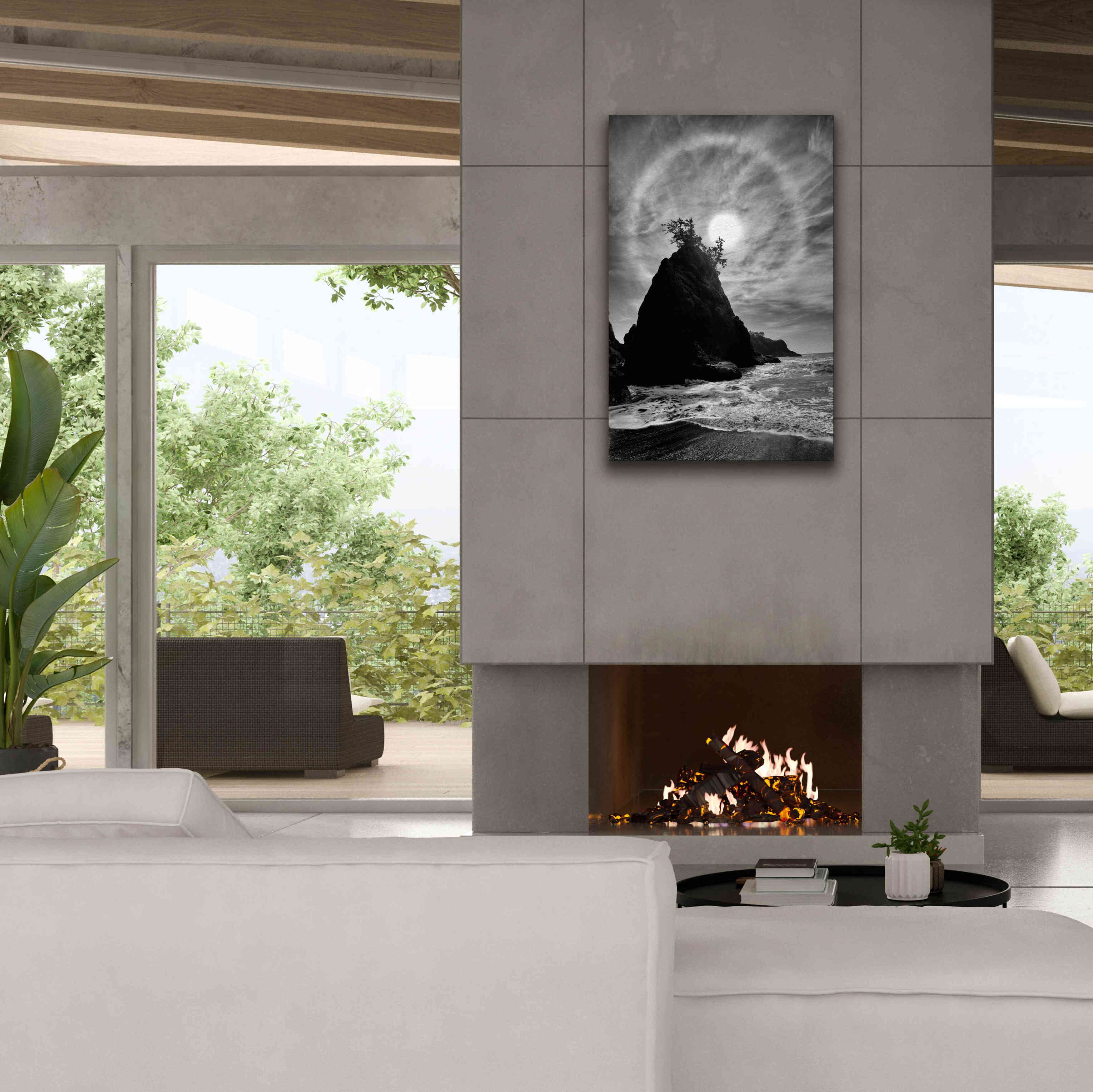 'Sun Halo 2 Proc B&W' by Thomas Haney, Giclee Canvas Wall Art,26 x 40