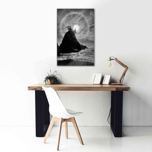 'Sun Halo 2 Proc B&W' by Thomas Haney, Giclee Canvas Wall Art,26 x 40