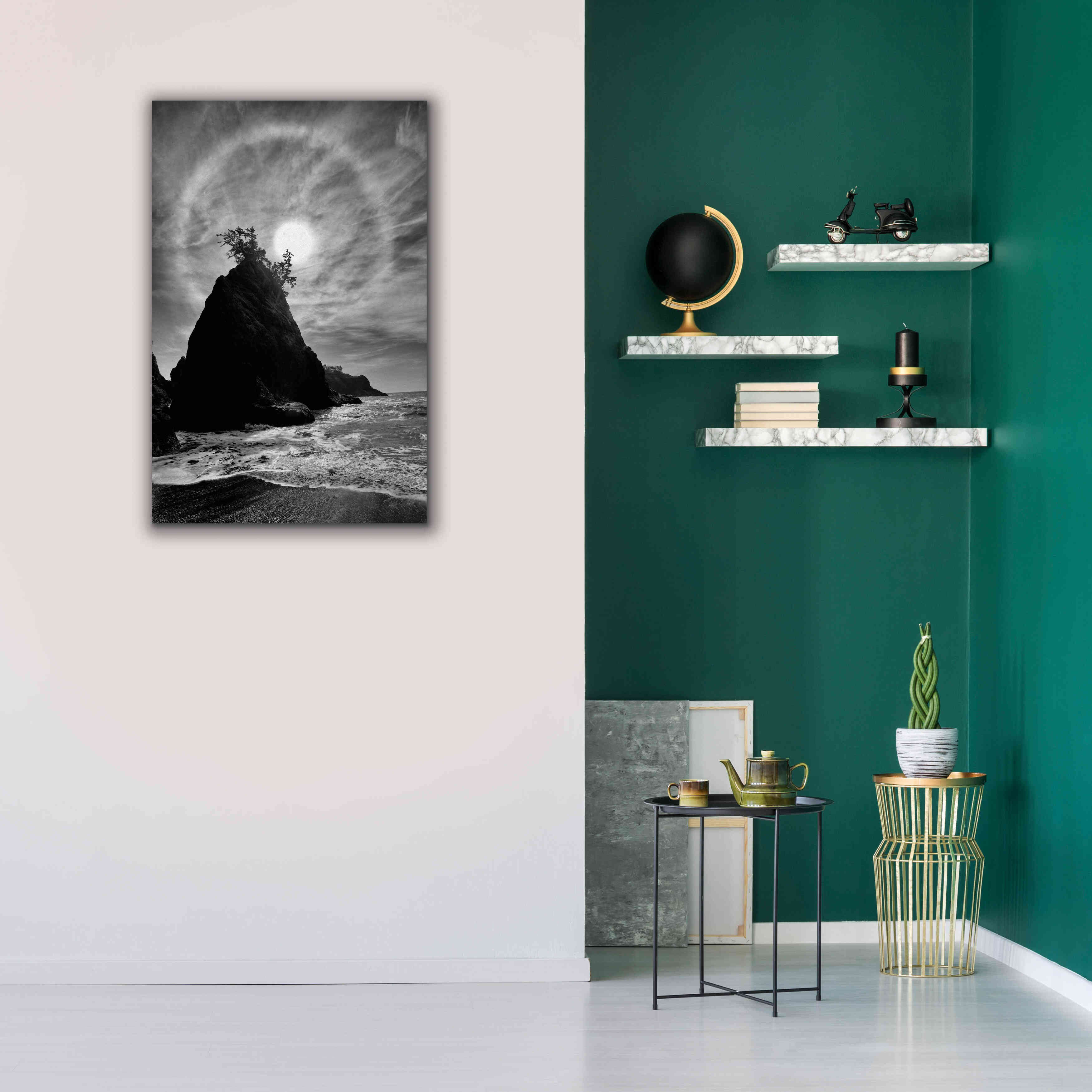 'Sun Halo 2 Proc B&W' by Thomas Haney, Giclee Canvas Wall Art,26 x 40