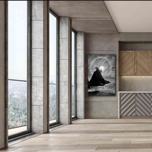 'Sun Halo 2 Proc B&W' by Thomas Haney, Giclee Canvas Wall Art,40 x 60
