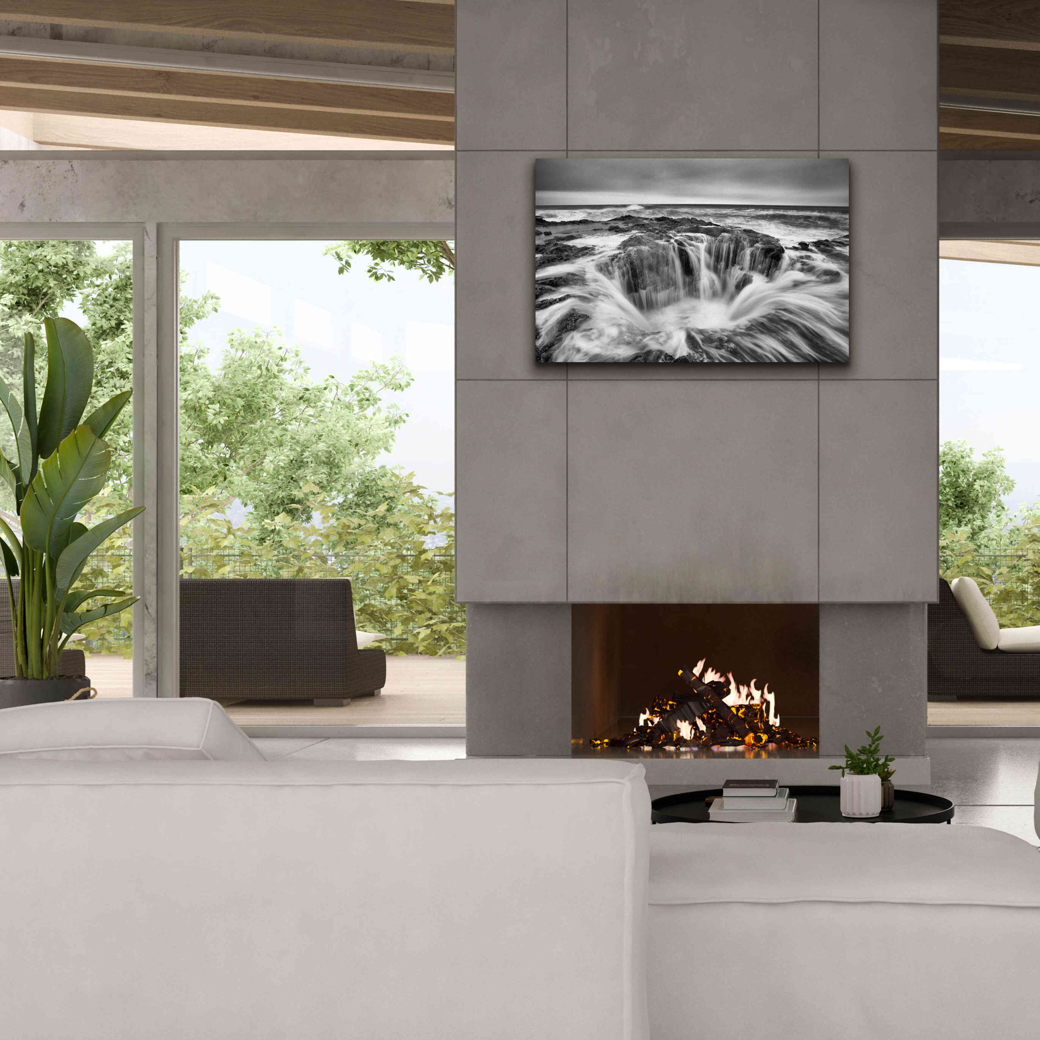 'Thors Well B&W' by Thomas Haney, Giclee Canvas Wall Art,40 x 26