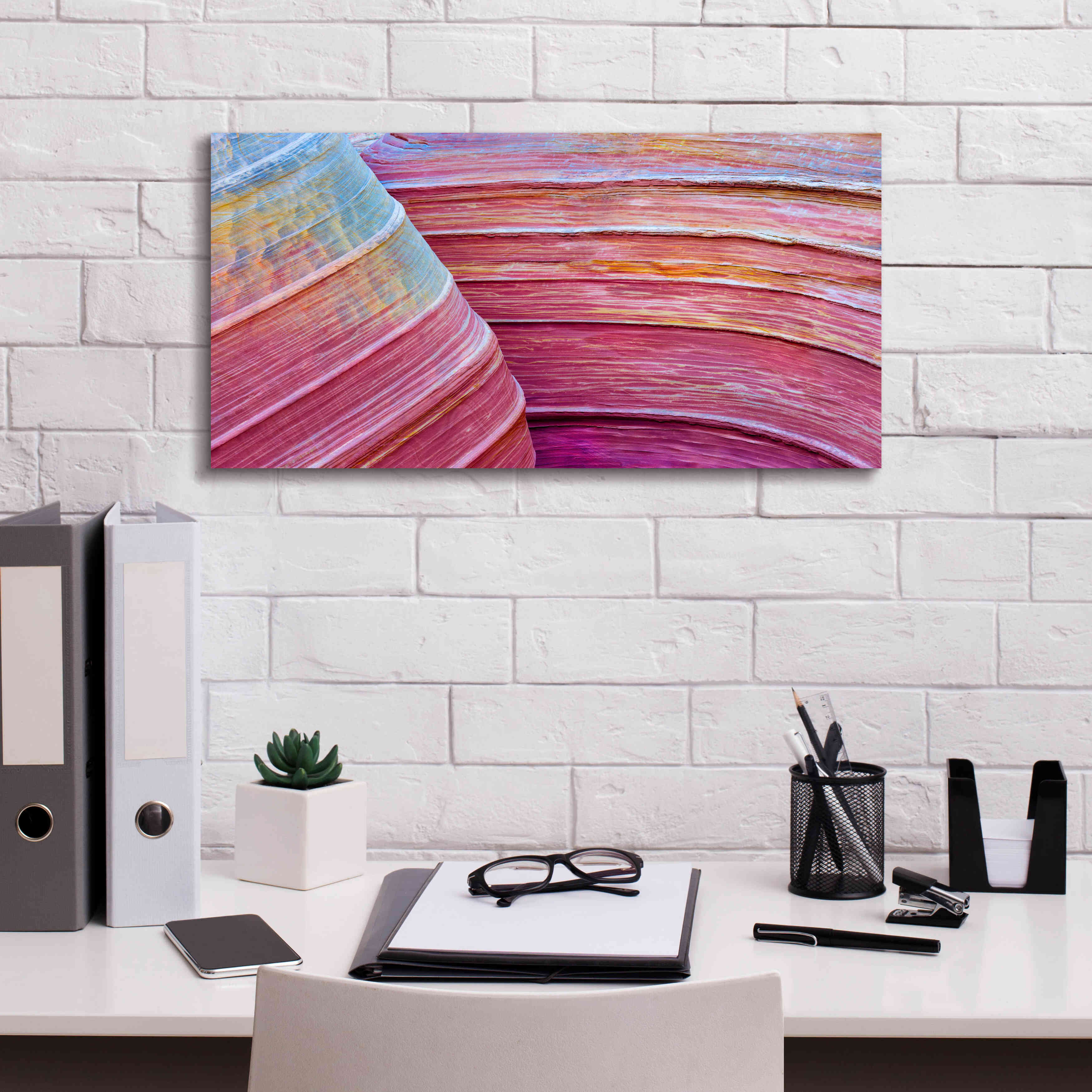 'Rainbow Rocks' by Thomas Haney, Giclee Canvas Wall Art,24 x 12