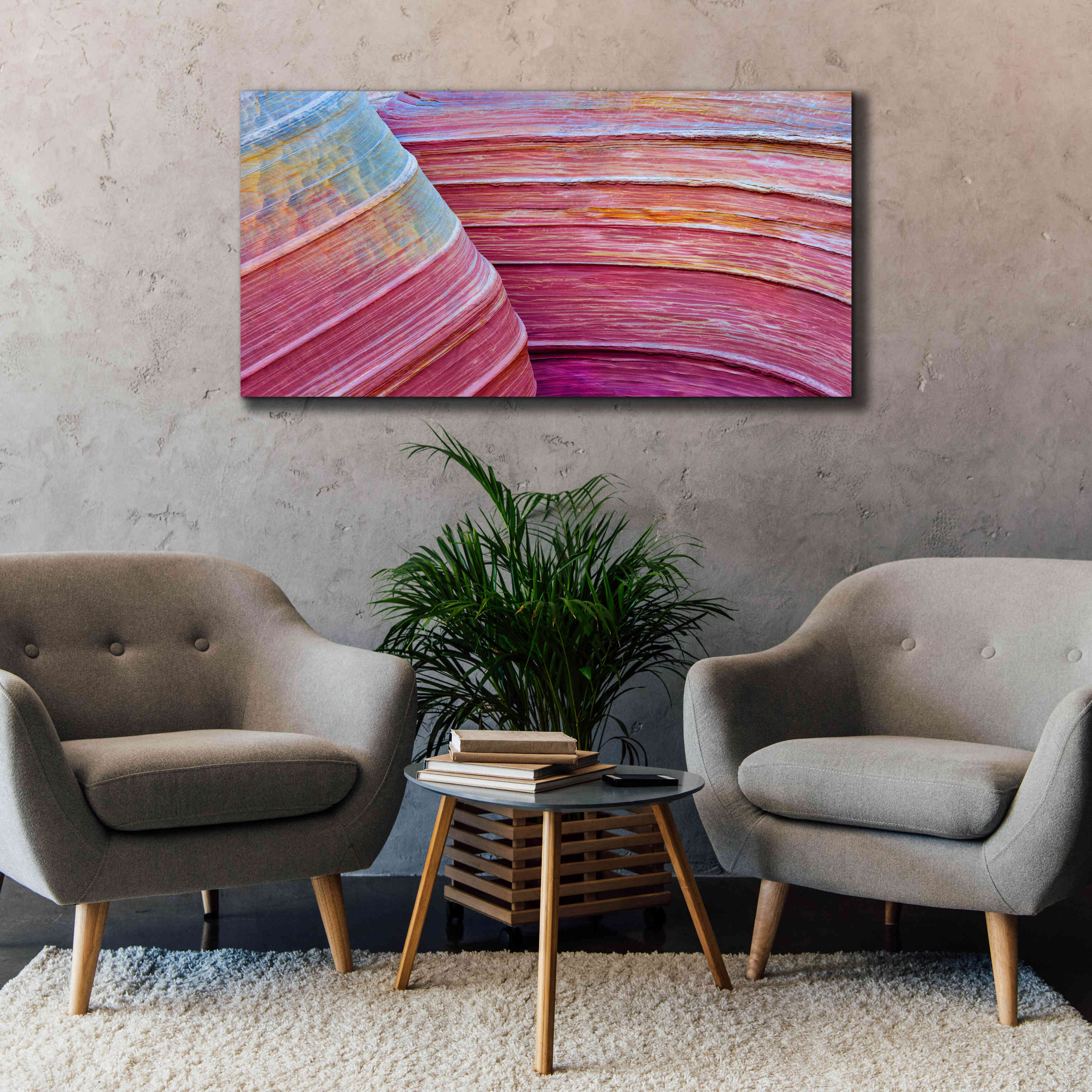 'Rainbow Rocks' by Thomas Haney, Giclee Canvas Wall Art,60 x 30