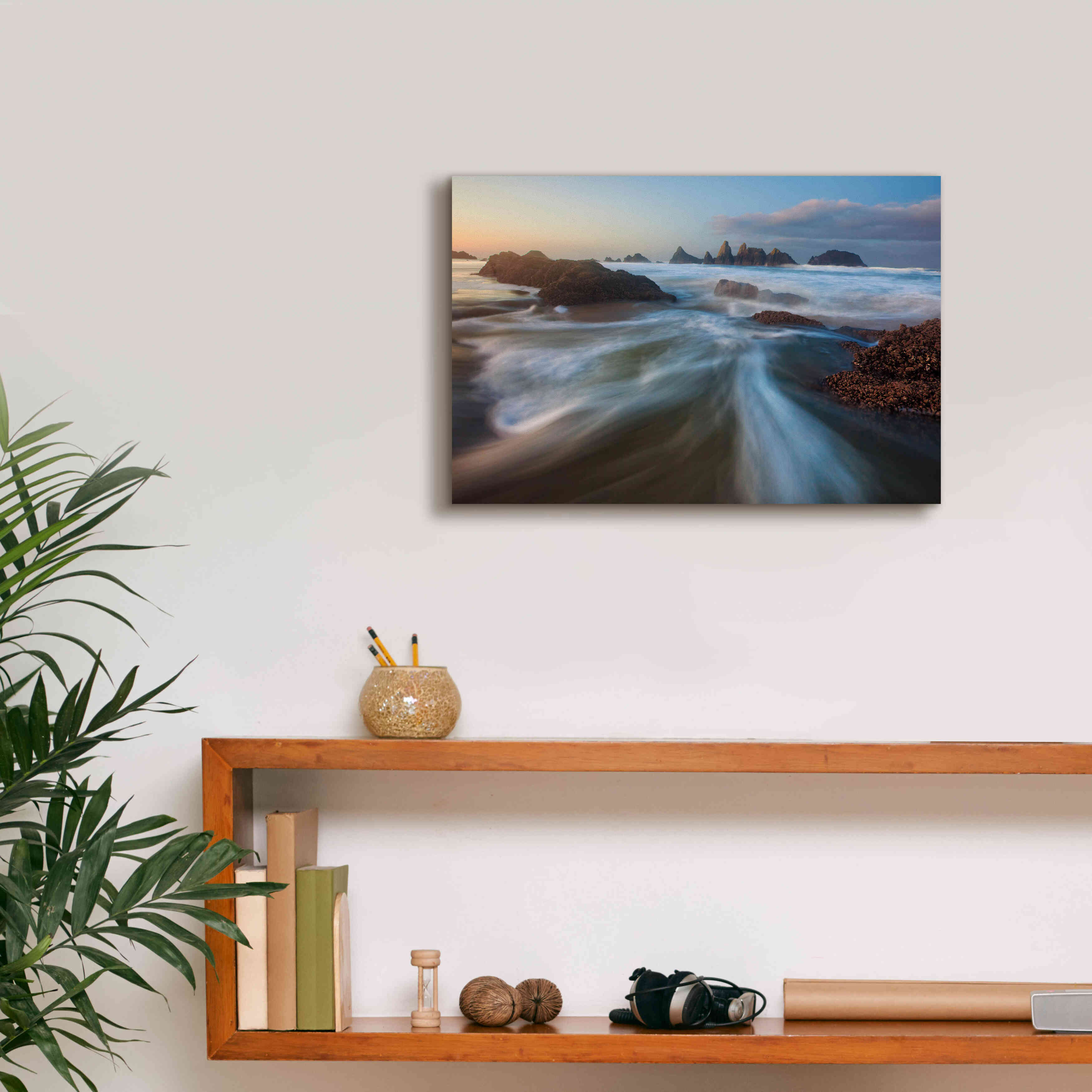 'Seal Rock Horiz Torrent' by Thomas Haney, Giclee Canvas Wall Art,18 x 12