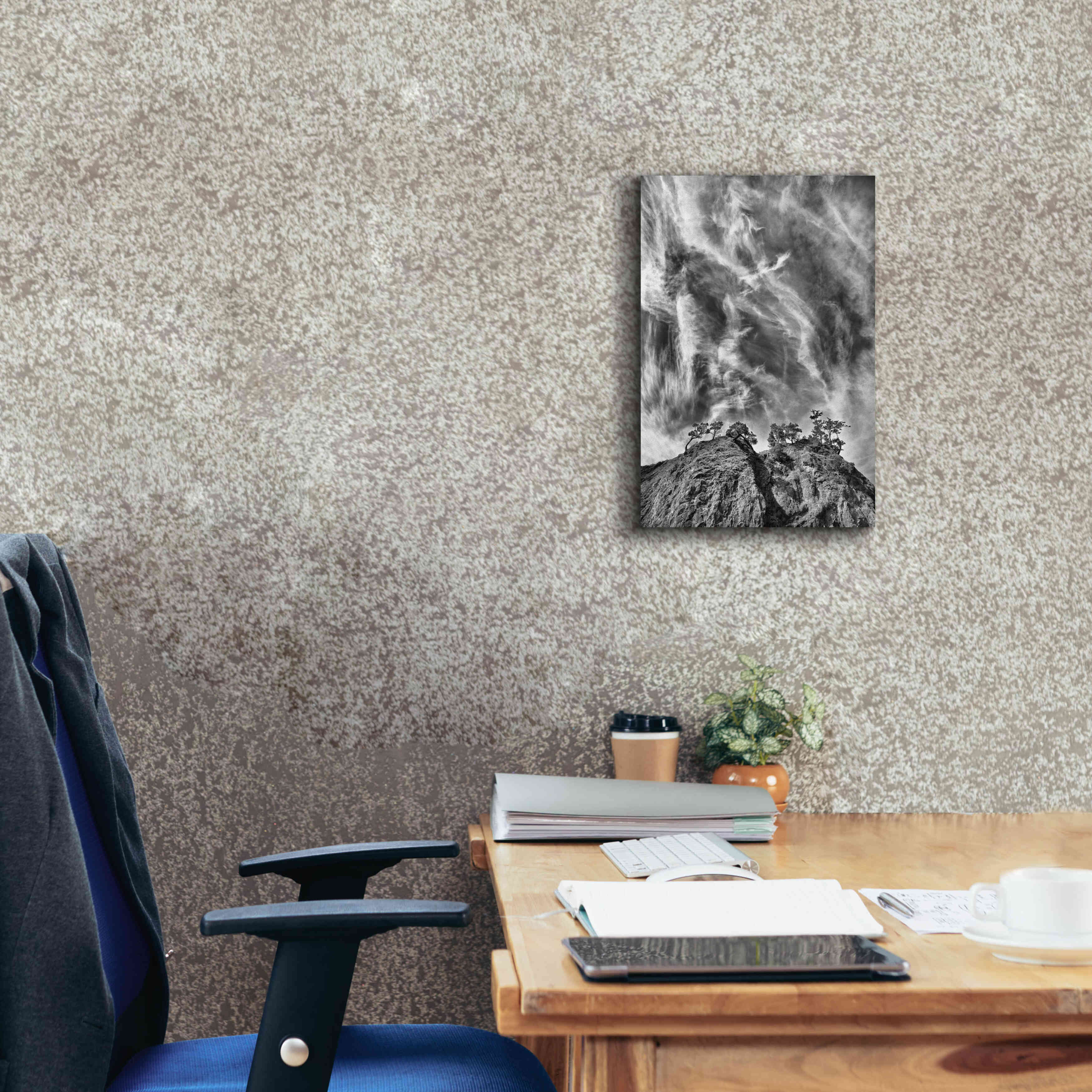 'Tree Island Clouds B&W Pushed' by Thomas Haney, Giclee Canvas Wall Art,12 x 18