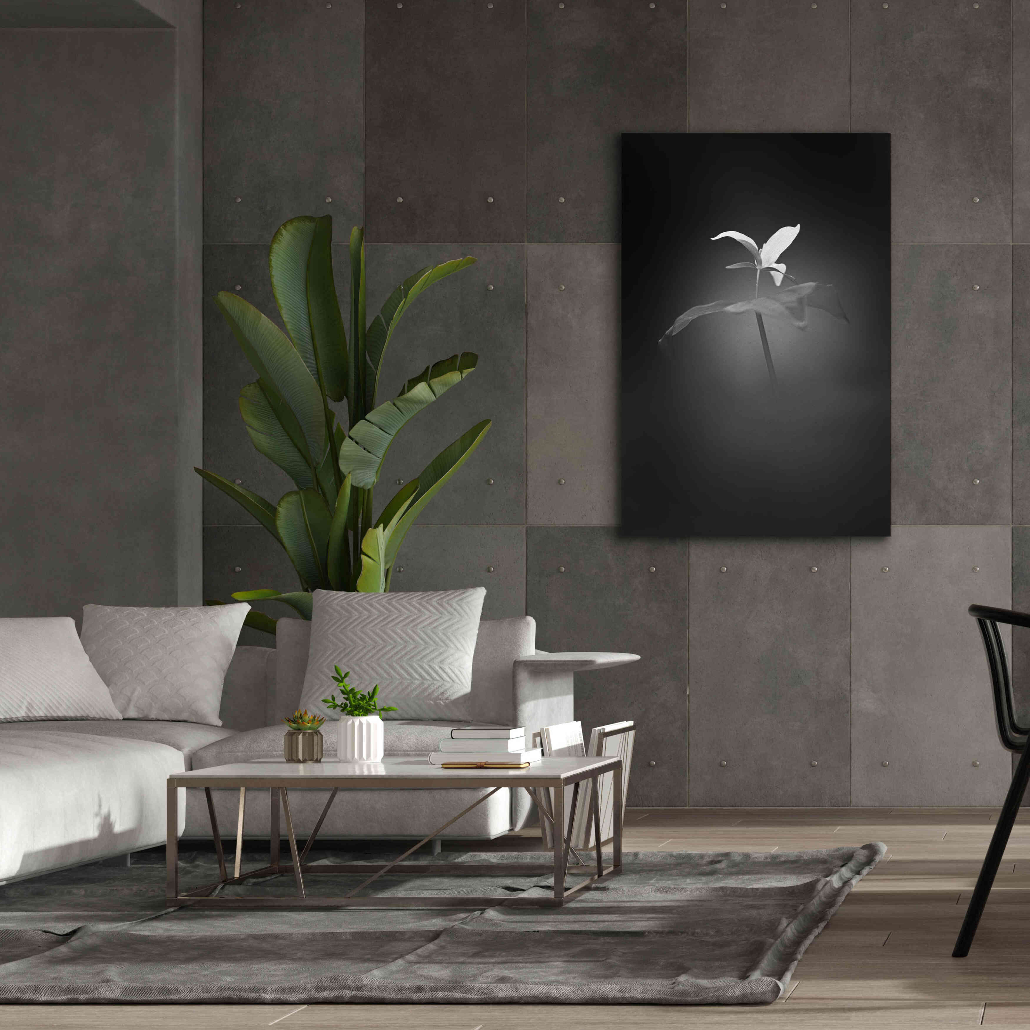 'Trillium Pastel 1 B&W' by Thomas Haney, Giclee Canvas Wall Art,40 x 60