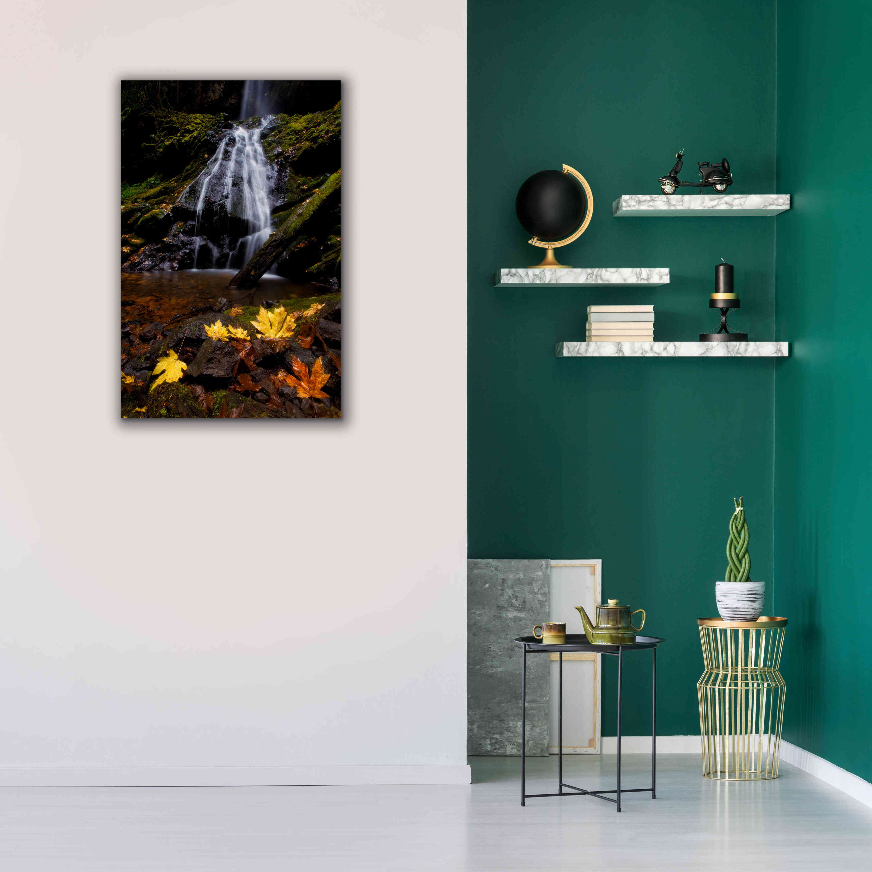 'Waterfall Maple Leaves' by Thomas Haney, Giclee Canvas Wall Art,26 x 40